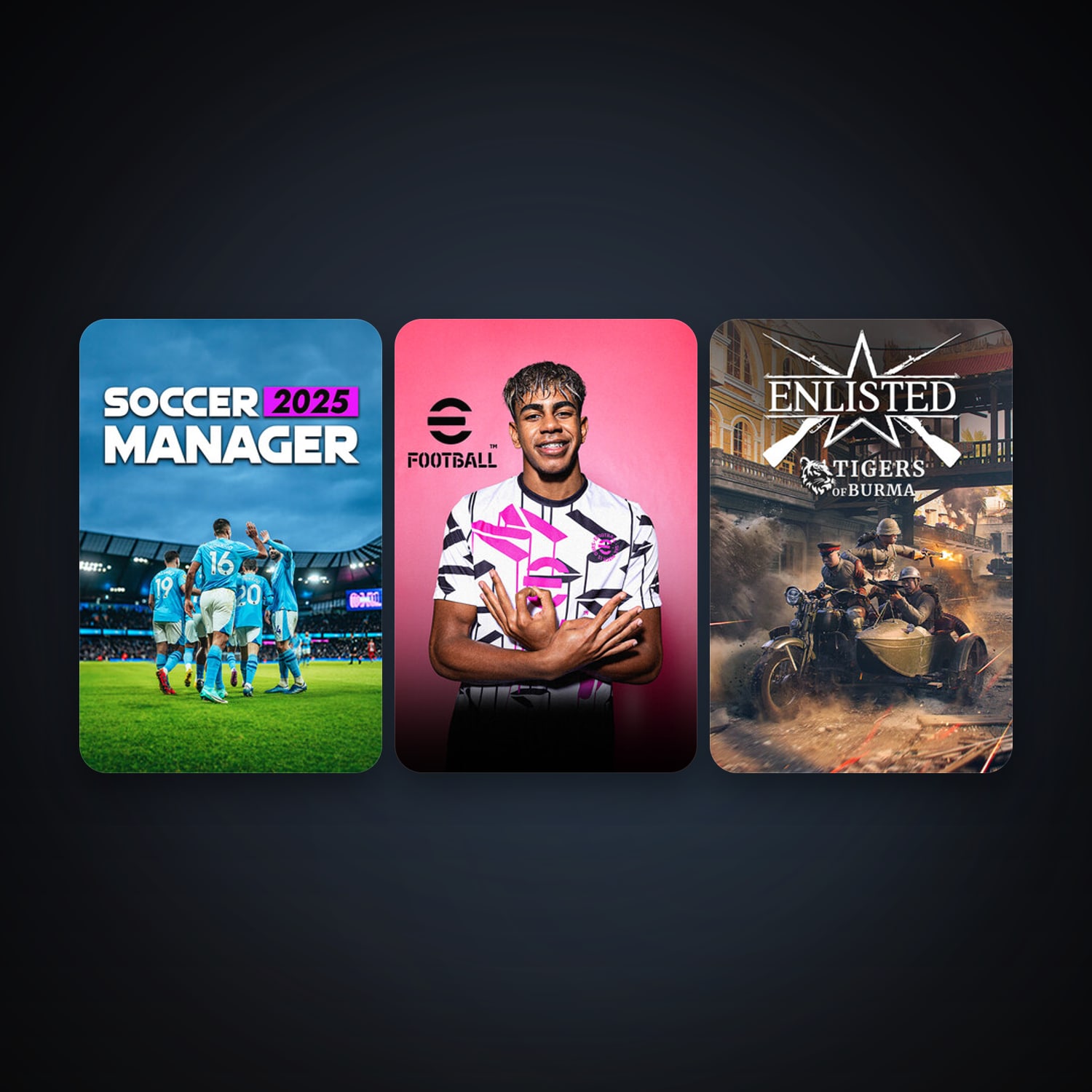 eFootball 2024 + Enlisted, 12 games, clean — HabibiAccounts