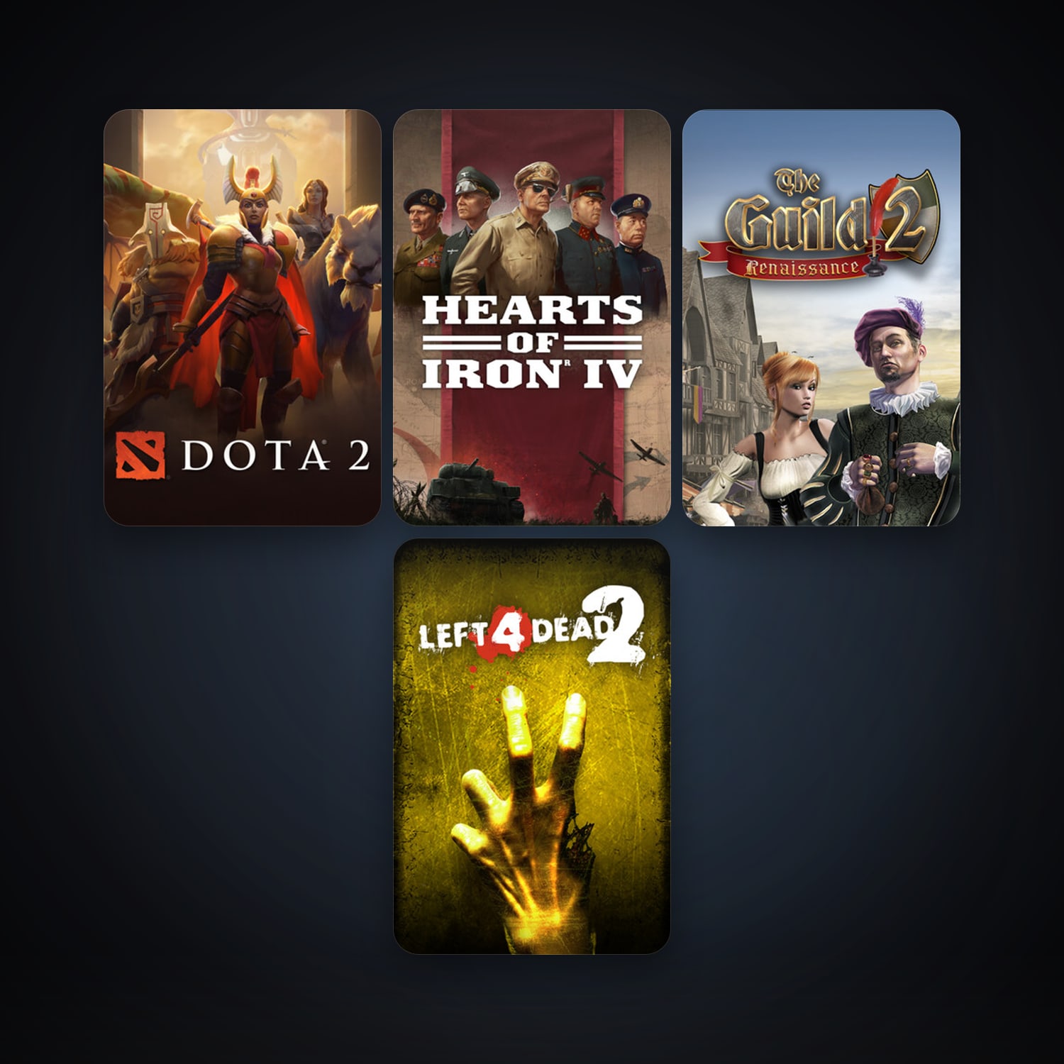 Left 4 Dead 2 + Dota 2, 13 games, Steam 10, clean — HabibiAccounts