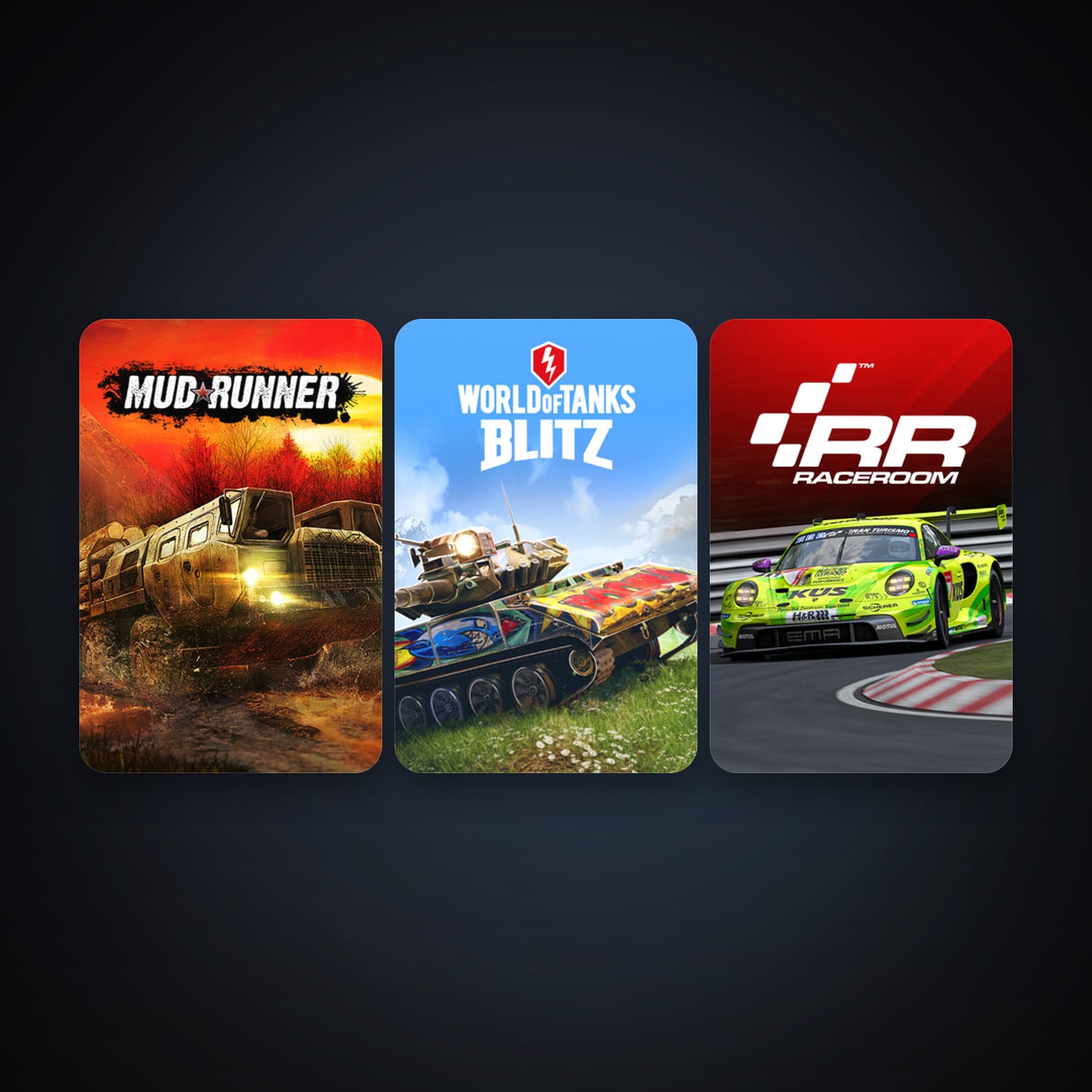 RaceRoom Racing Experience + World of Tanks Blitz, 6 games, clean — HabibiAccounts