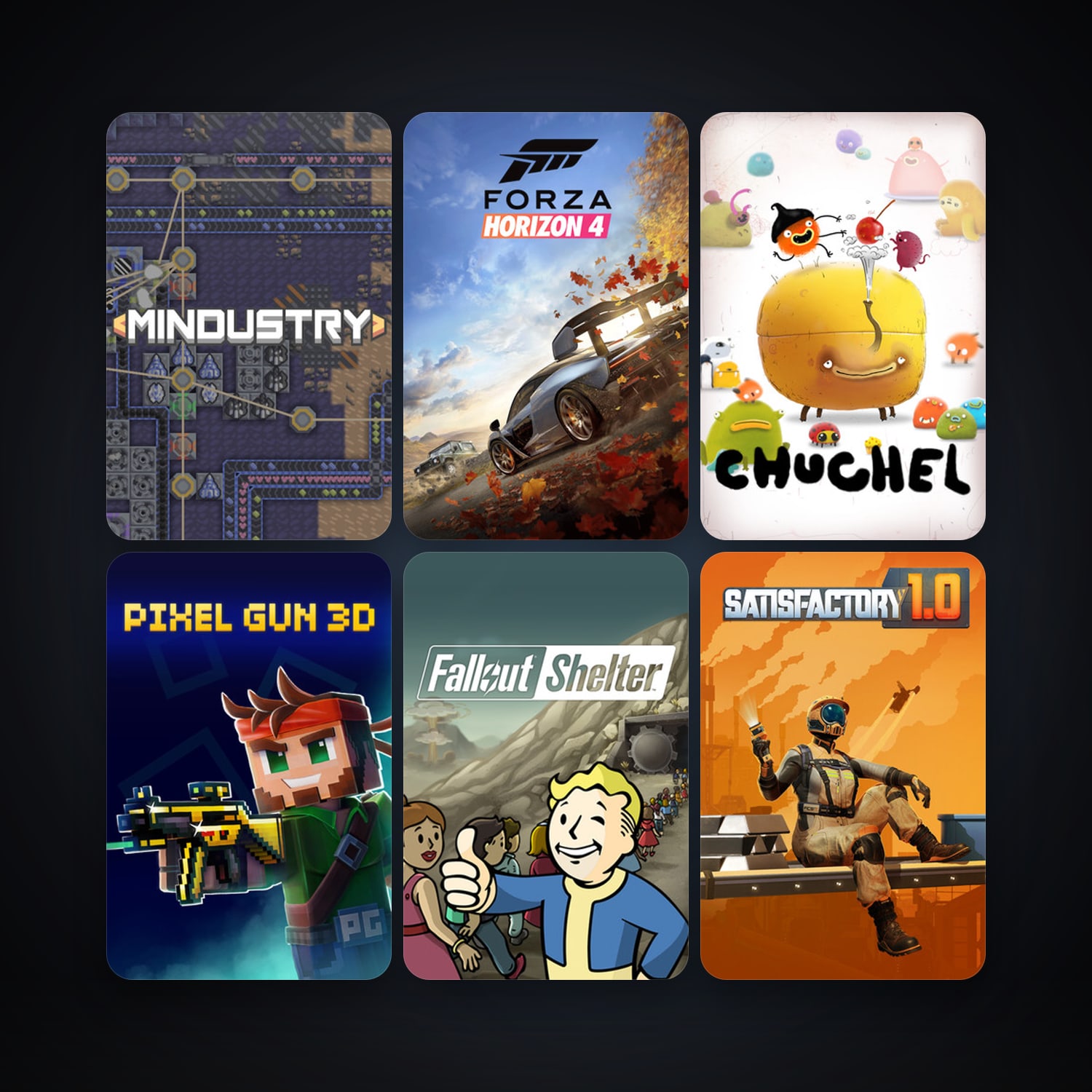 Satisfactory + Fallout Shelter, 15 games, clean — HabibiAccounts