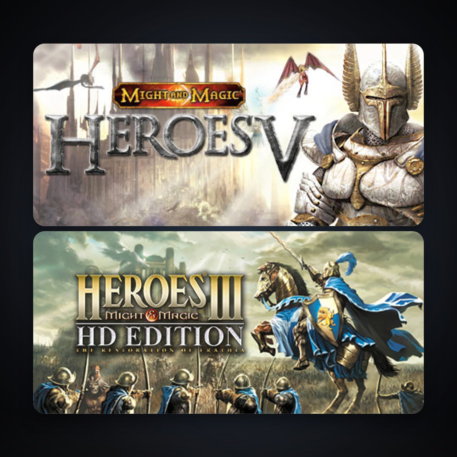 Heroes of Might & Magic V + Heroes of Might & Magic III - HD Edition, 2 games, clean — HabibiAccounts