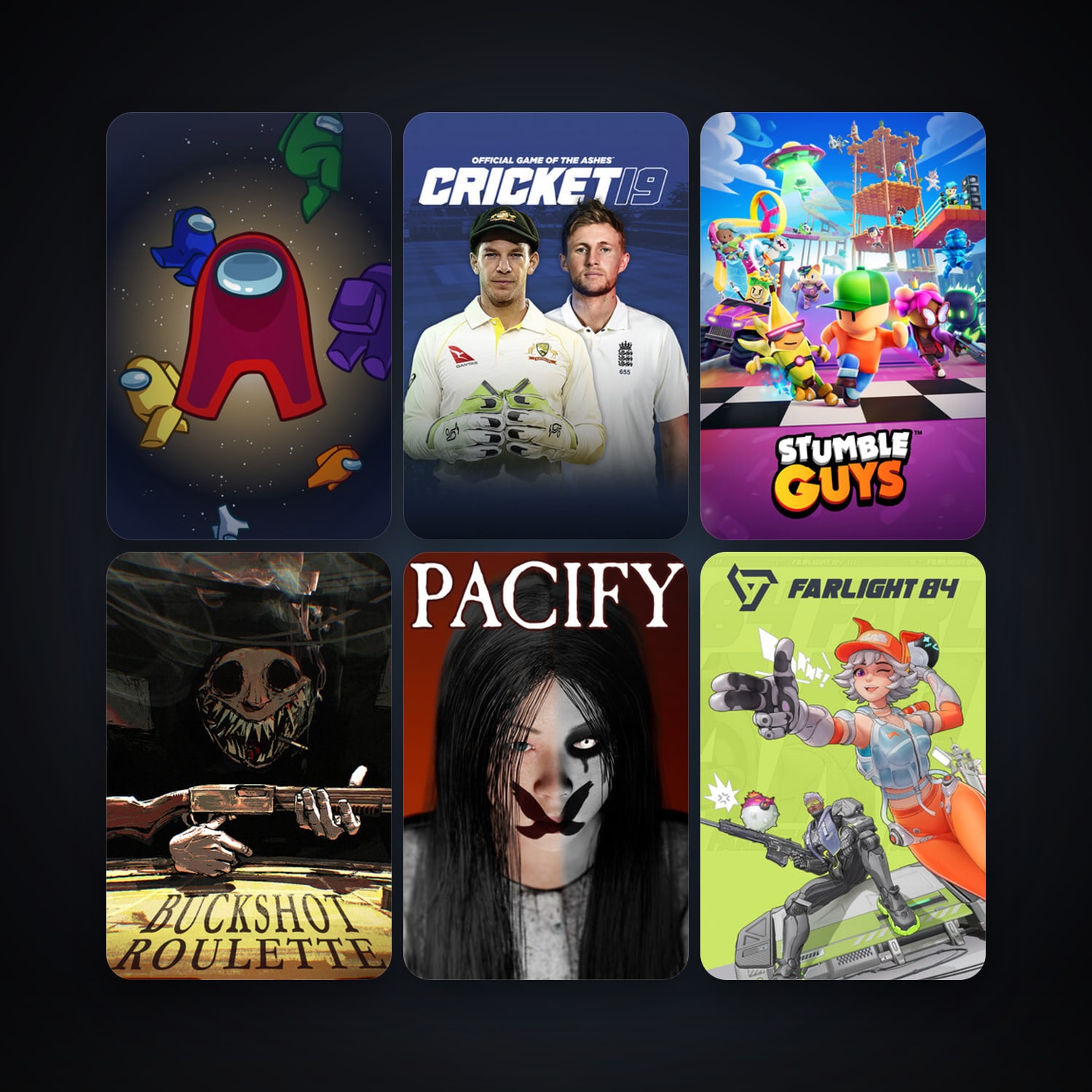 Among Us + Pacify, 9 games, clean — HabibiAccounts