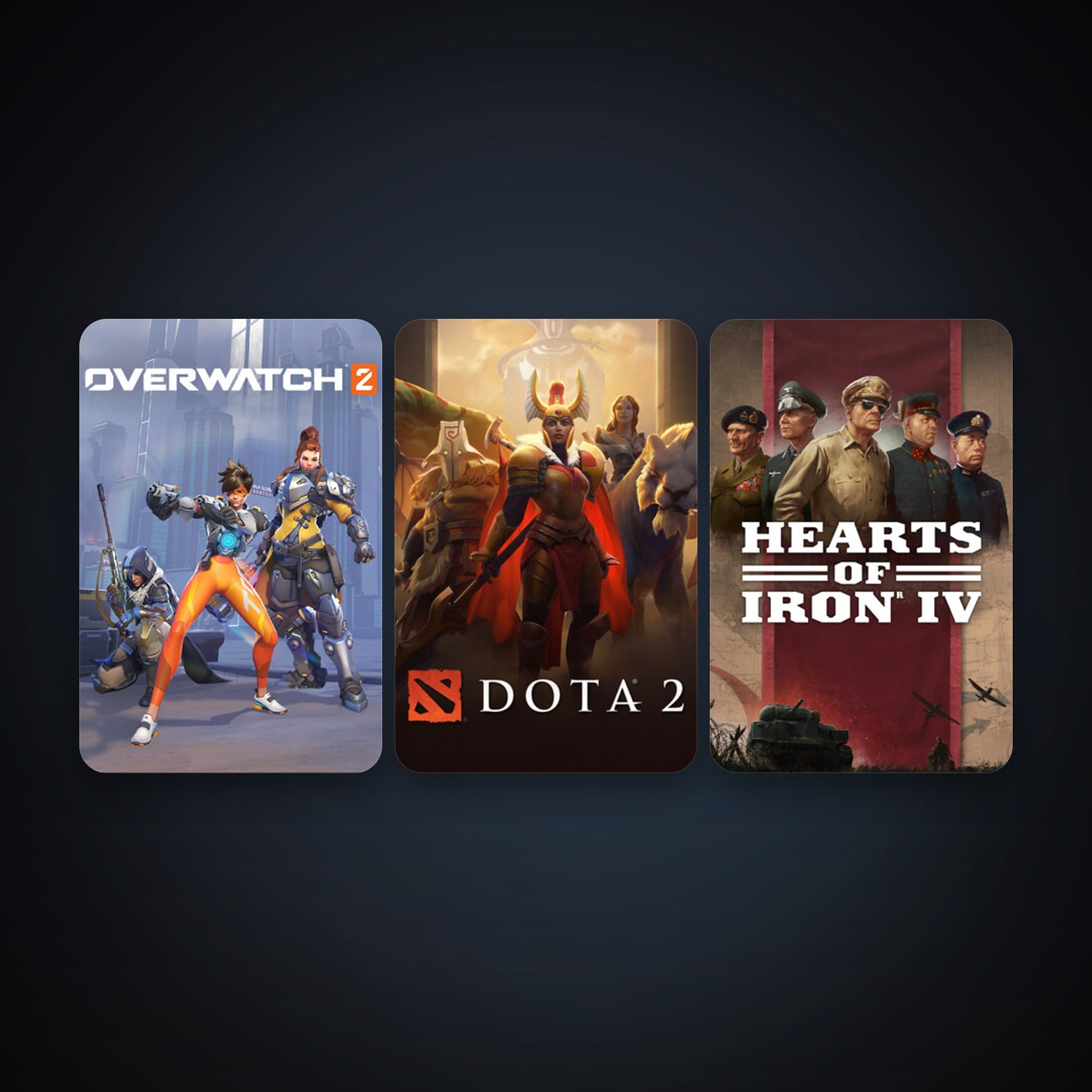Dota 2 + Hearts of Iron IV, 3 games, clean — HabibiAccounts