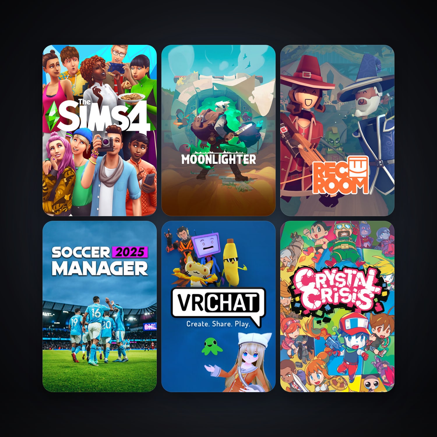 VRChat + Crystal Crisis, 16 games, clean — HabibiAccounts