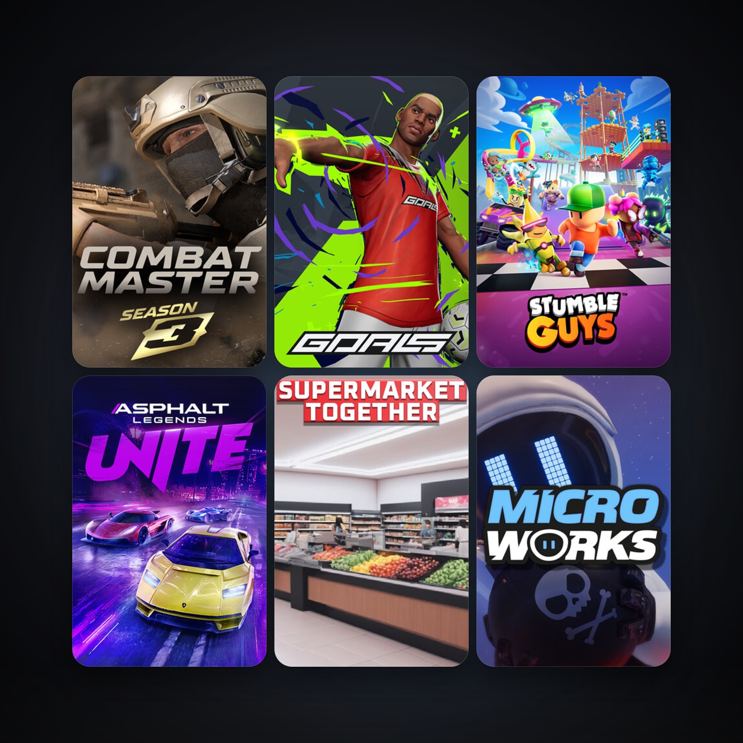 MicroWorks + Shadow Fight Arena, 15 games, clean — HabibiAccounts