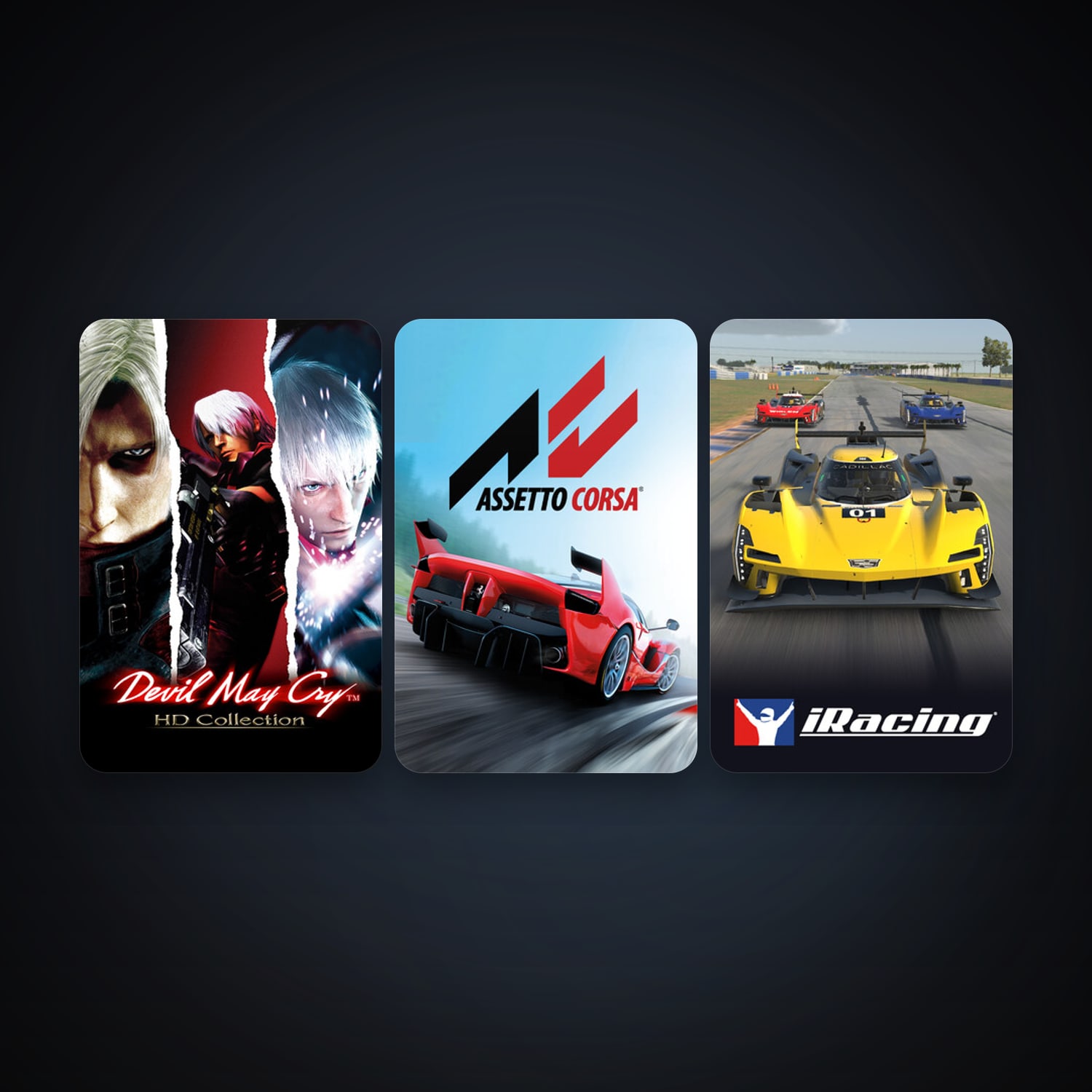 Assetto Corsa + iRacing, 3 games, clean — HabibiAccounts