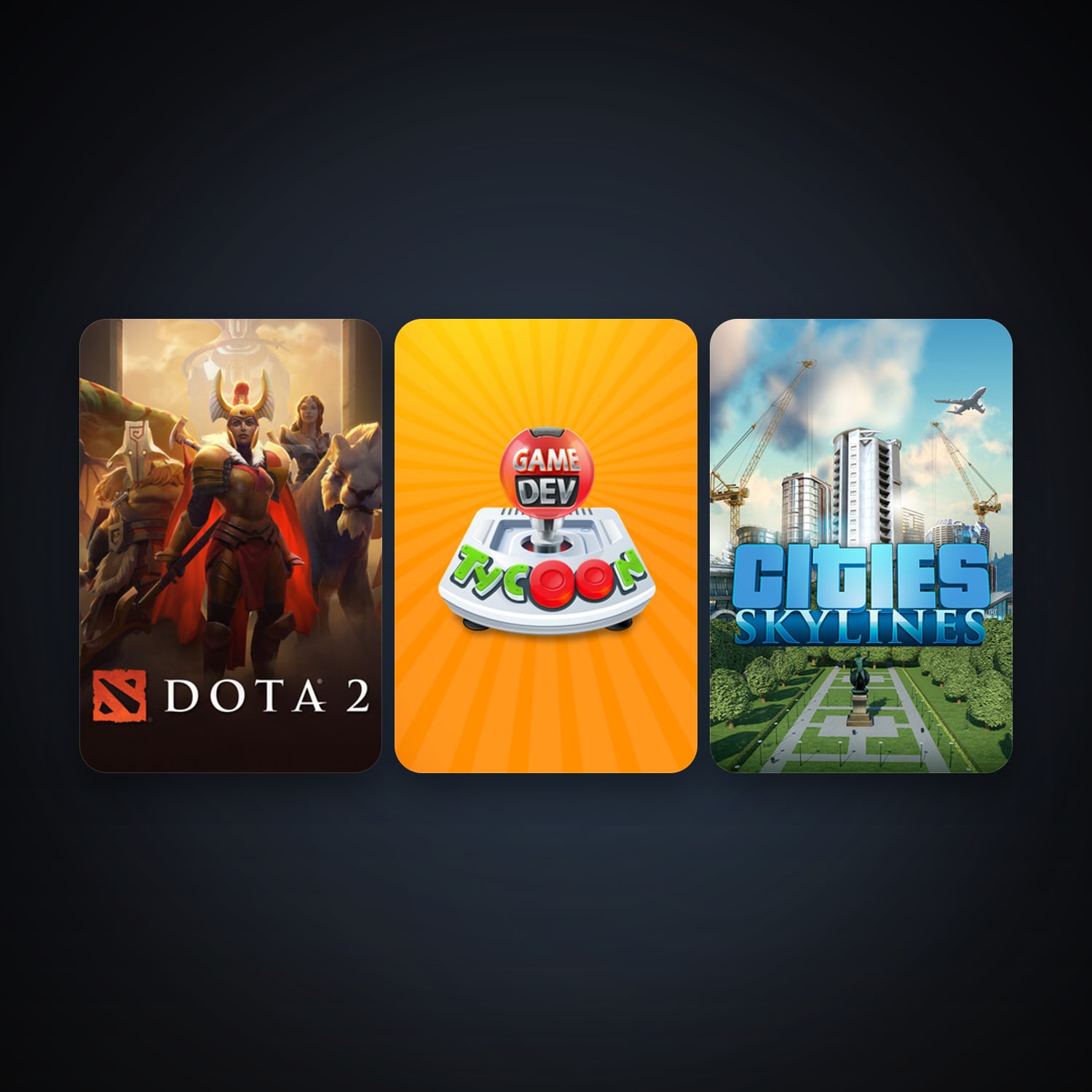 Dota 2 + Game Dev Tycoon, 4 games, clean — HabibiAccounts