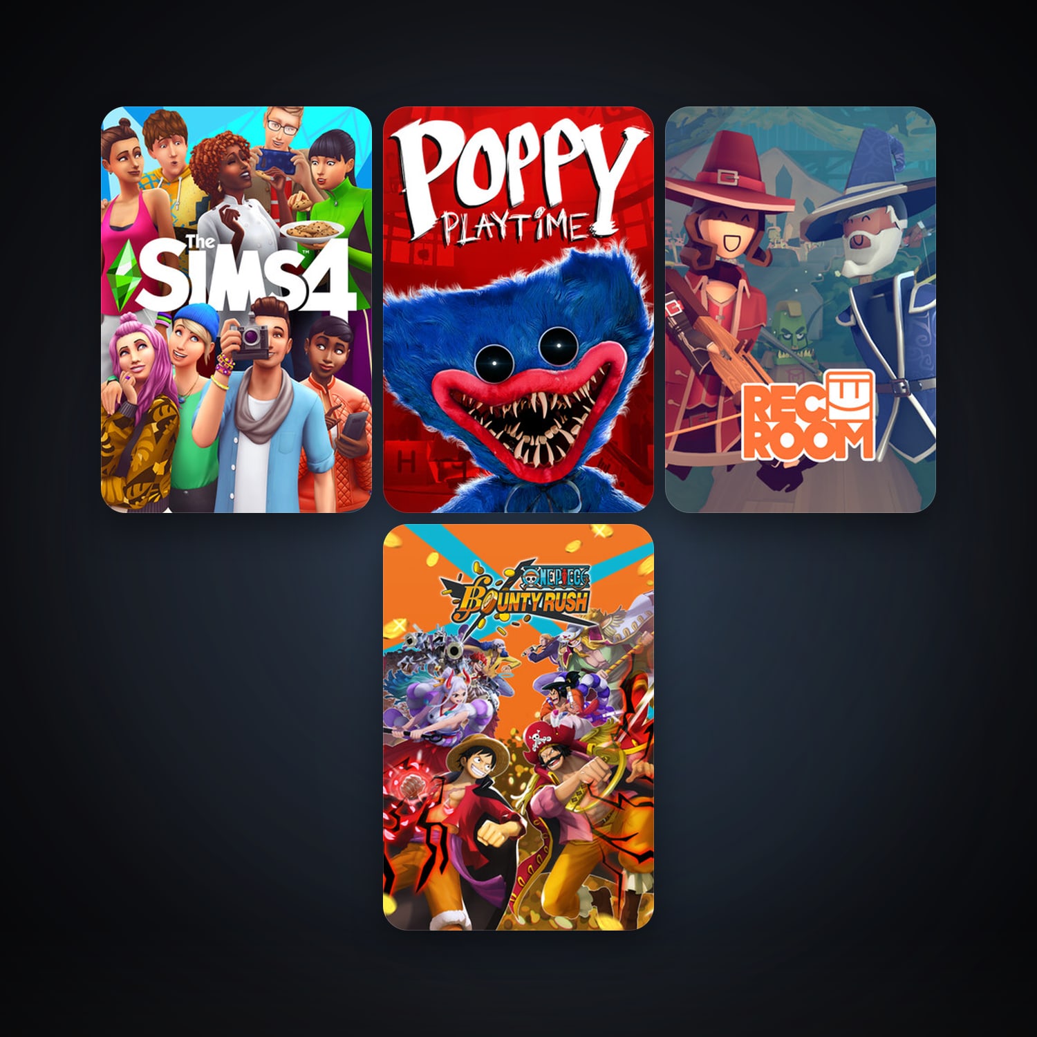 Rec Room + The Sims 4, 10 games, clean — HabibiAccounts