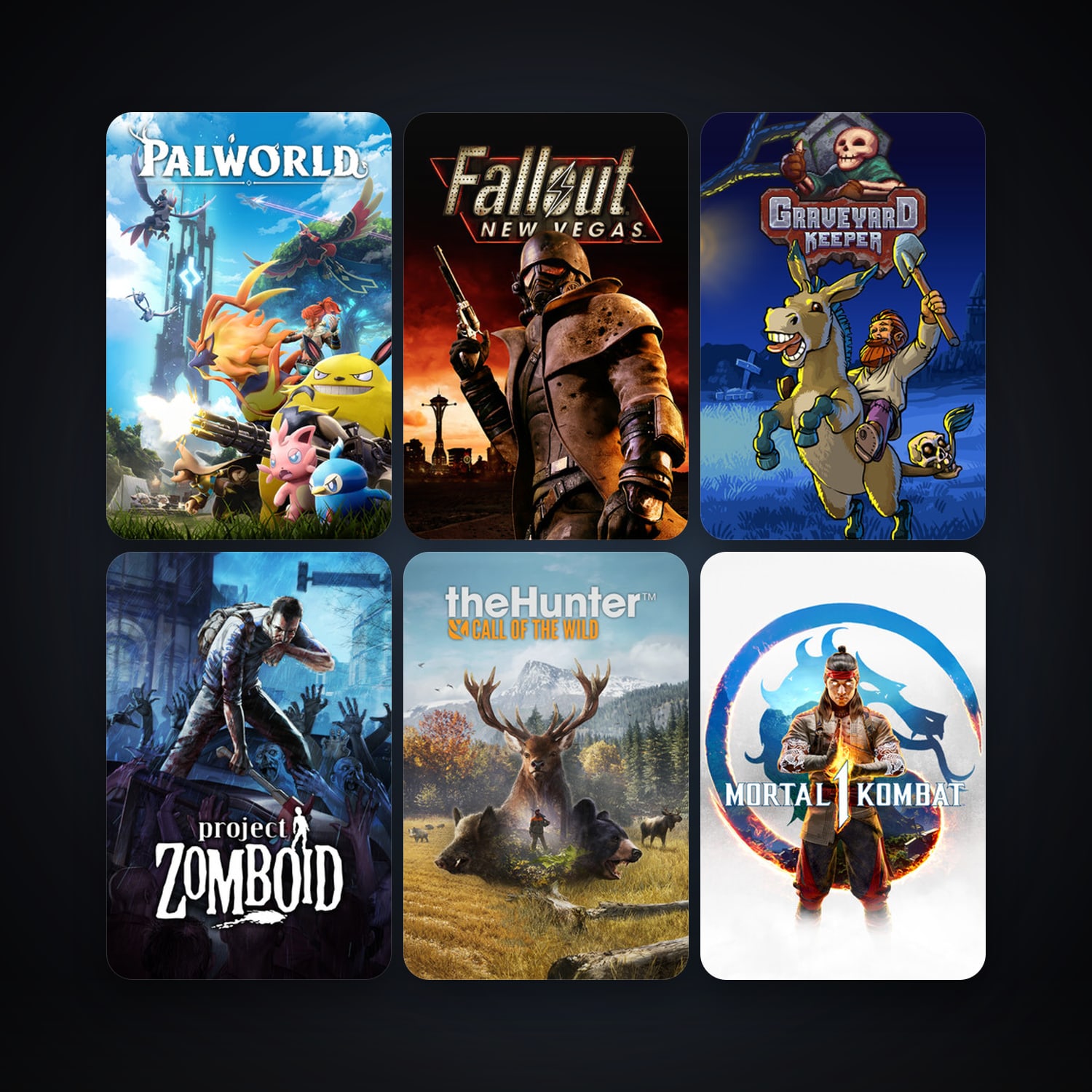 Fallout: New Vegas + Project Zomboid, 13 games, clean — HabibiAccounts