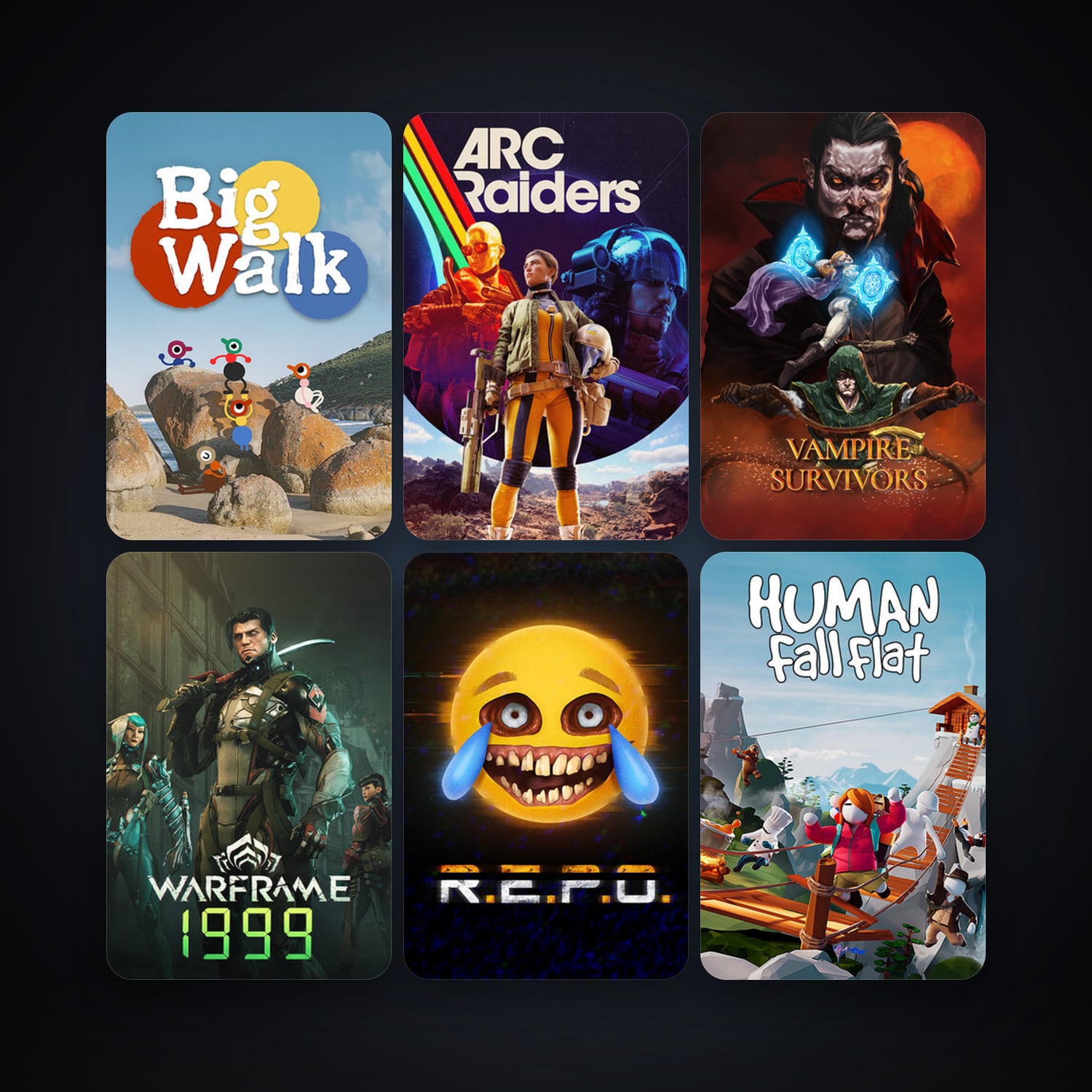 Warframe + Human: Fall Flat, 11 games, clean — HabibiAccounts