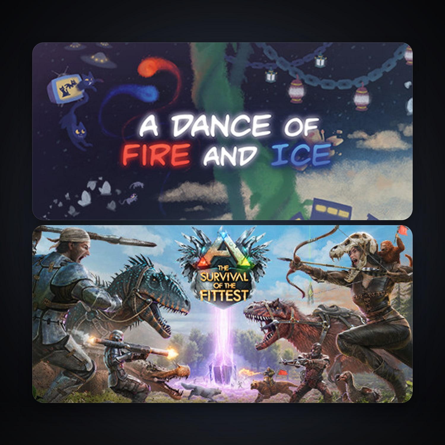 ARK: The Survival Of The Fittest + A Dance of Fire and Ice, 6 games, clean — HabibiAccounts