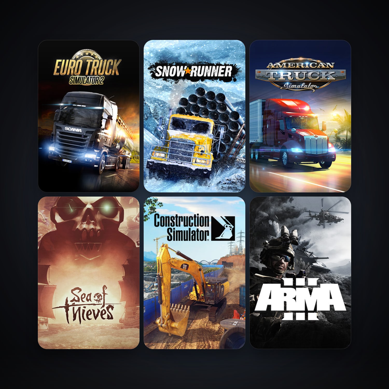 Arma 3 + Euro Truck Simulator 2, 12 games, clean — HabibiAccounts
