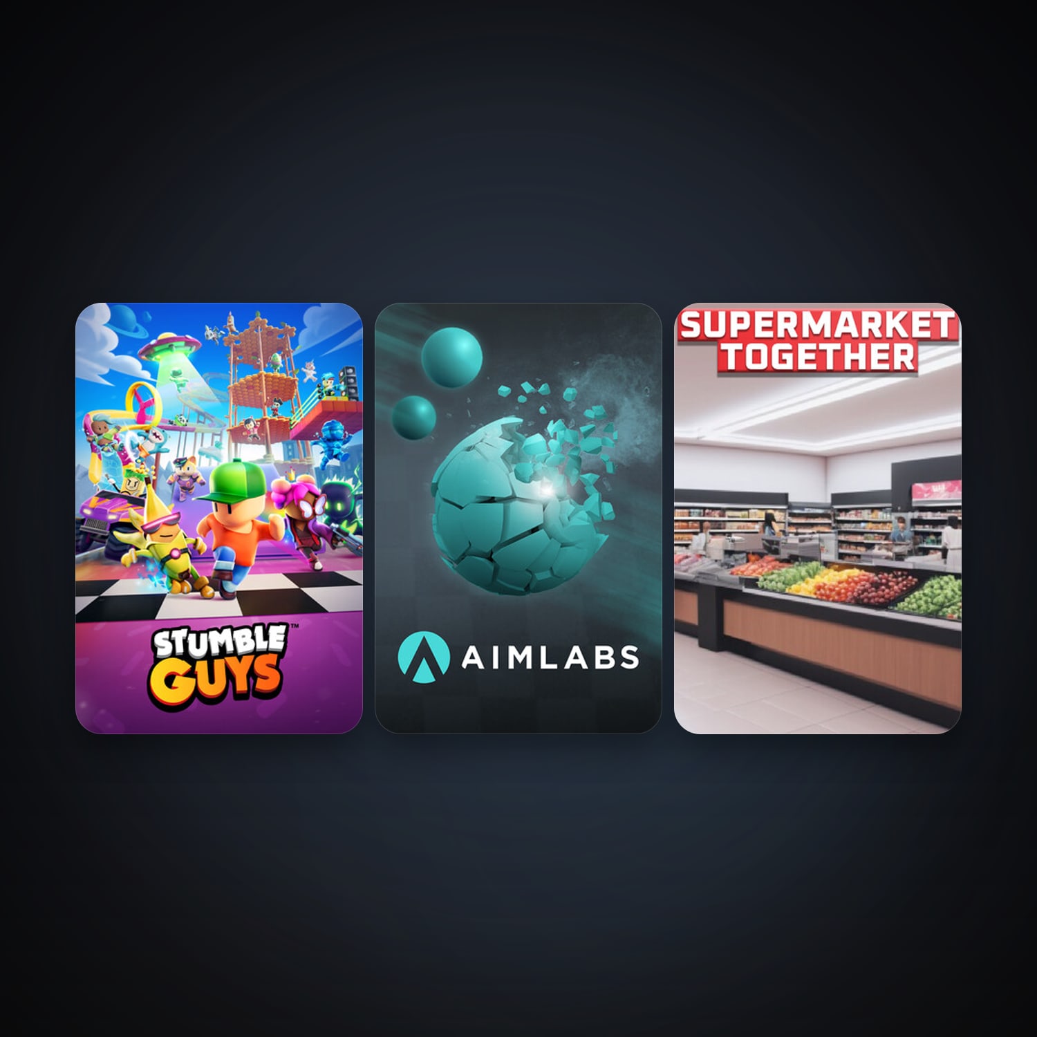 Aimlabs + Stumble Guys, 3 games, clean — HabibiAccounts