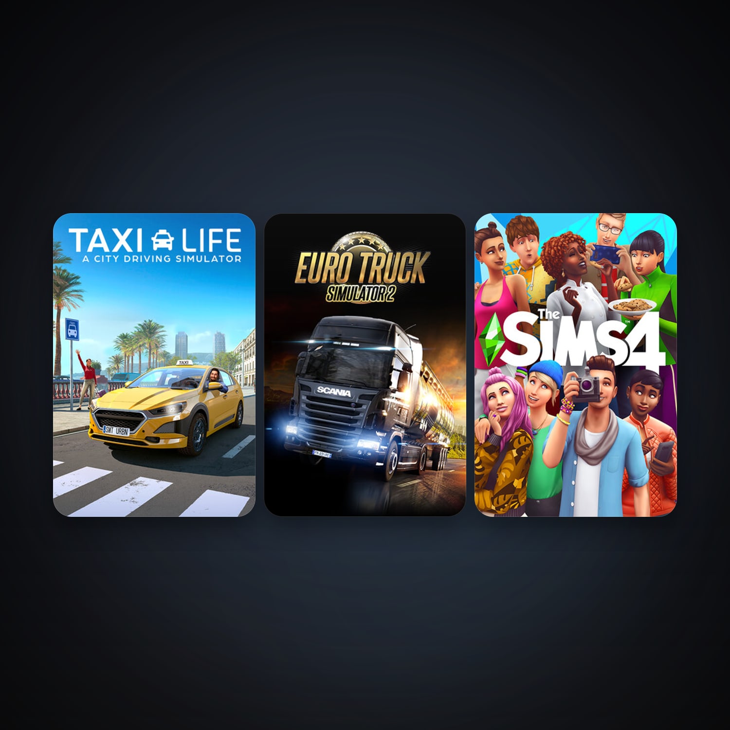 Euro Truck Simulator 2 + The Sims 4, 3 games, clean — HabibiAccounts