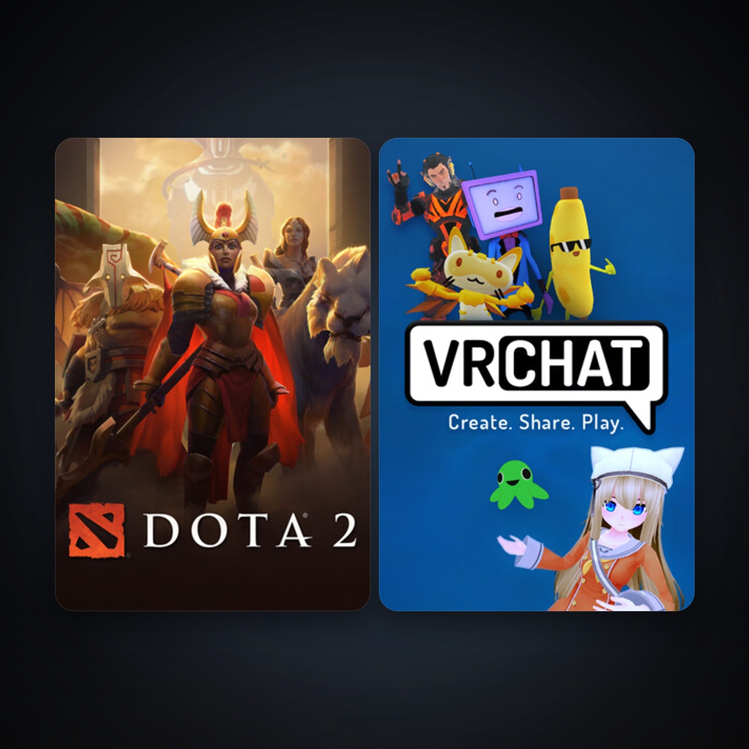 Dota 2 + VRChat, 5 games, clean — HabibiAccounts