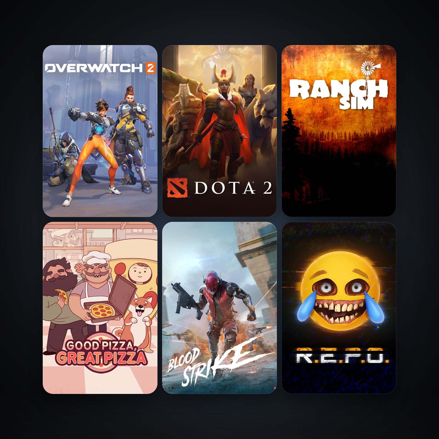 Dota 2 + Good Pizza, Great Pizza - Cooking Simulator Game, 9 games, clean — HabibiAccounts