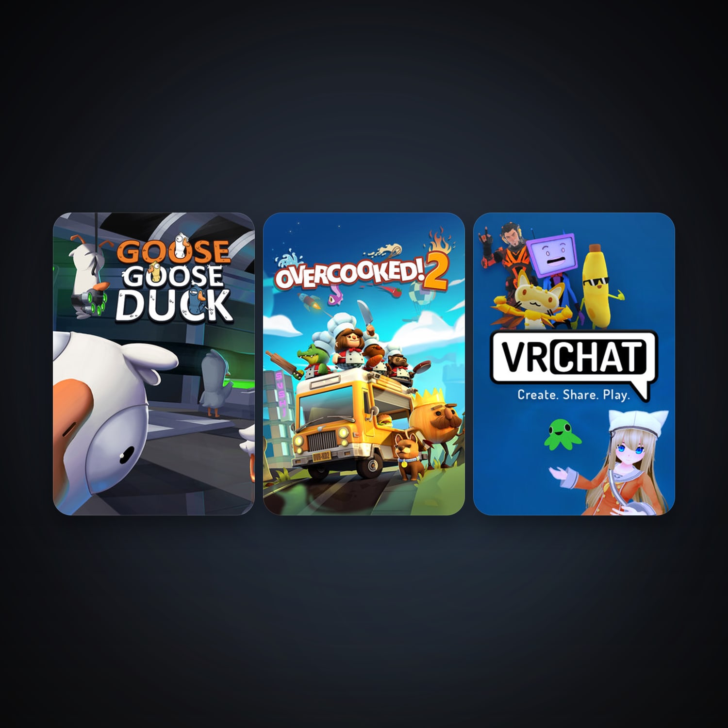 VRChat + Overcooked! 2, 6 games, clean — HabibiAccounts