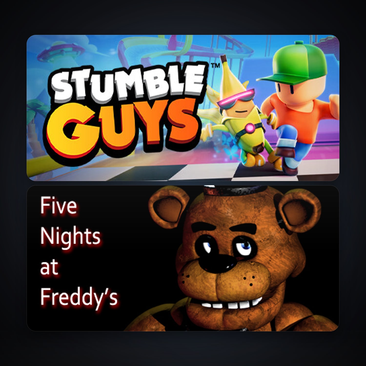 Five Nights at Freddy's + Stumble Guys, 4 games, clean — HabibiAccounts