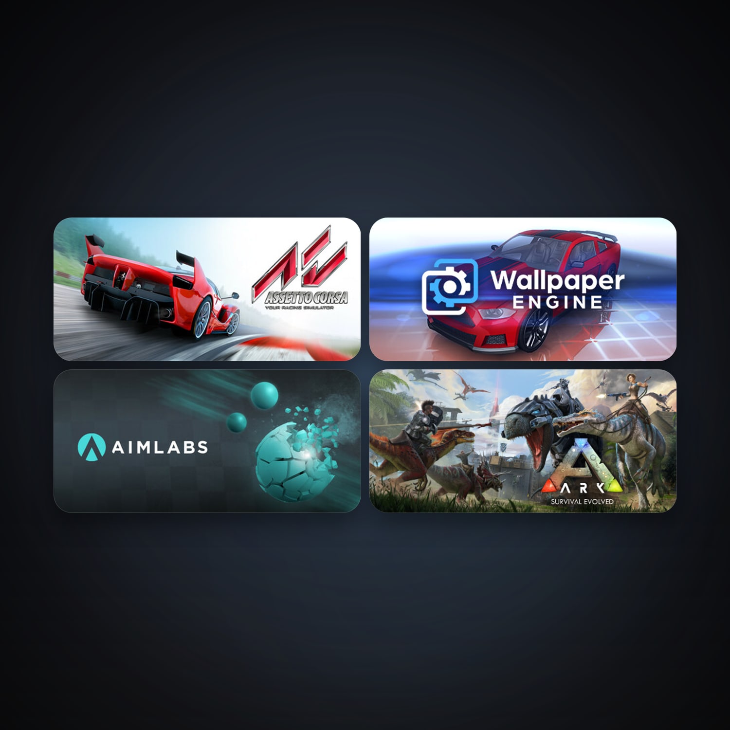 Assetto Corsa + ARK: Survival Evolved, 9 games, clean — HabibiAccounts