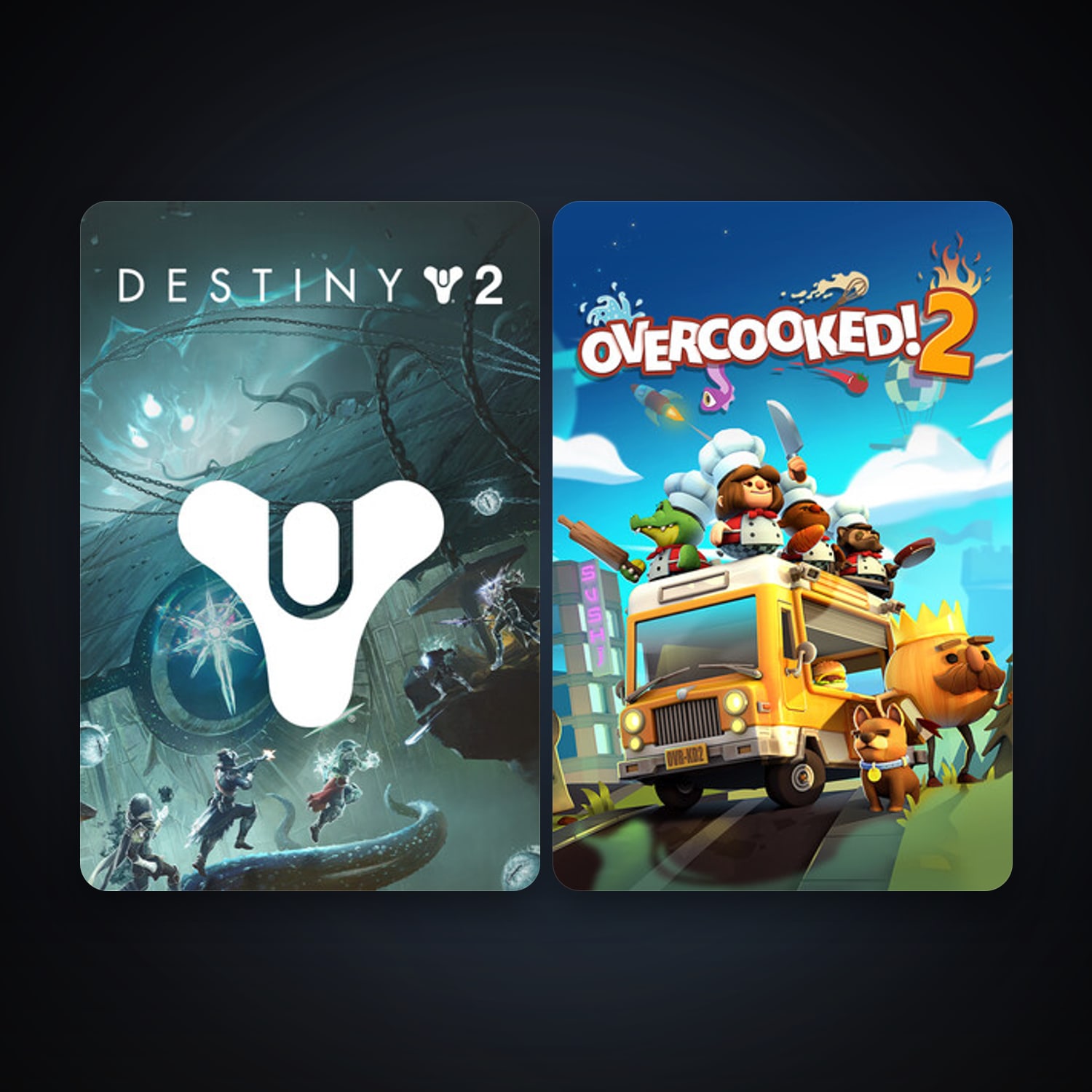 Overcooked! 2 + Destiny 2, 2 games, clean — HabibiAccounts