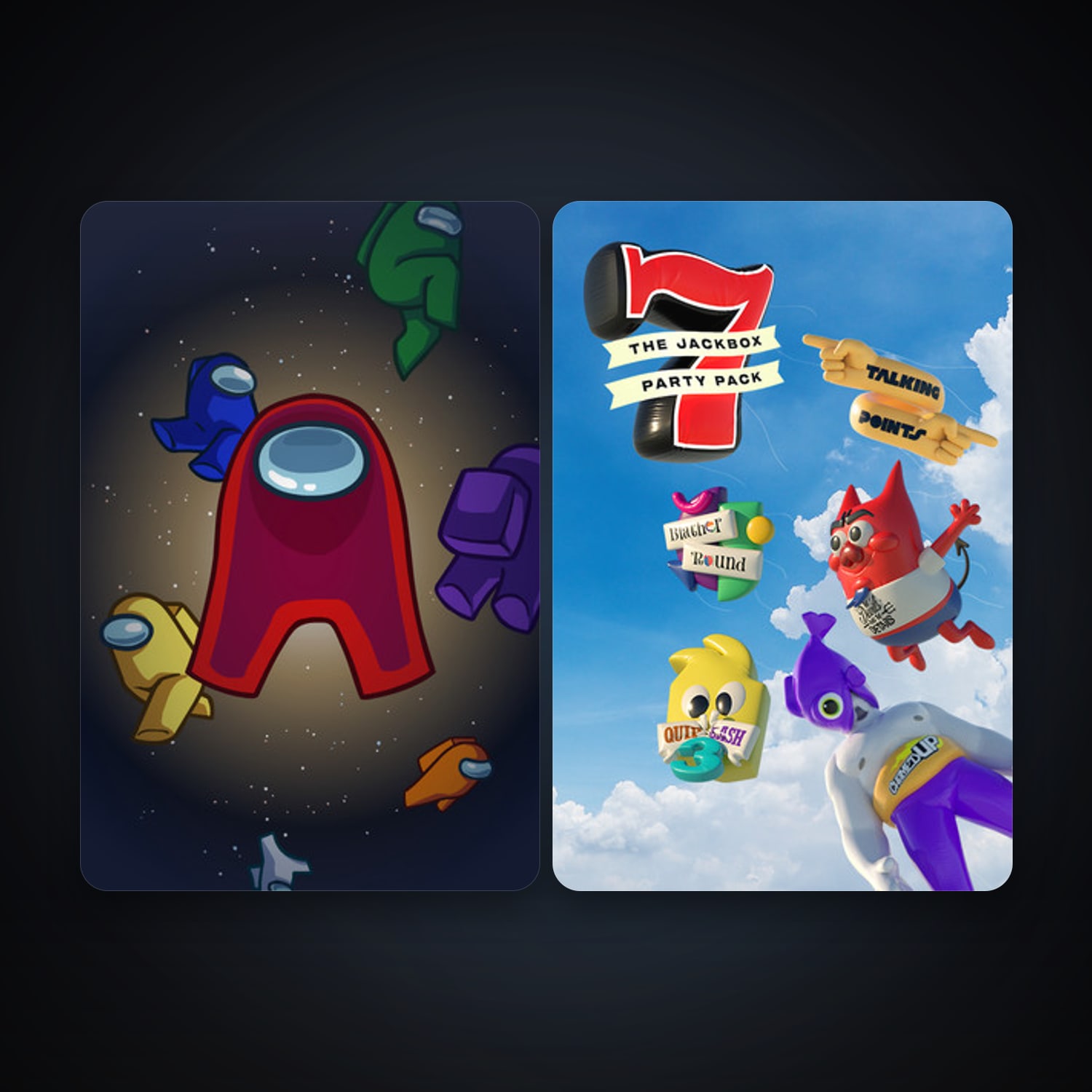 Among Us + The Jackbox Party Pack 7, 2 games, clean — HabibiAccounts