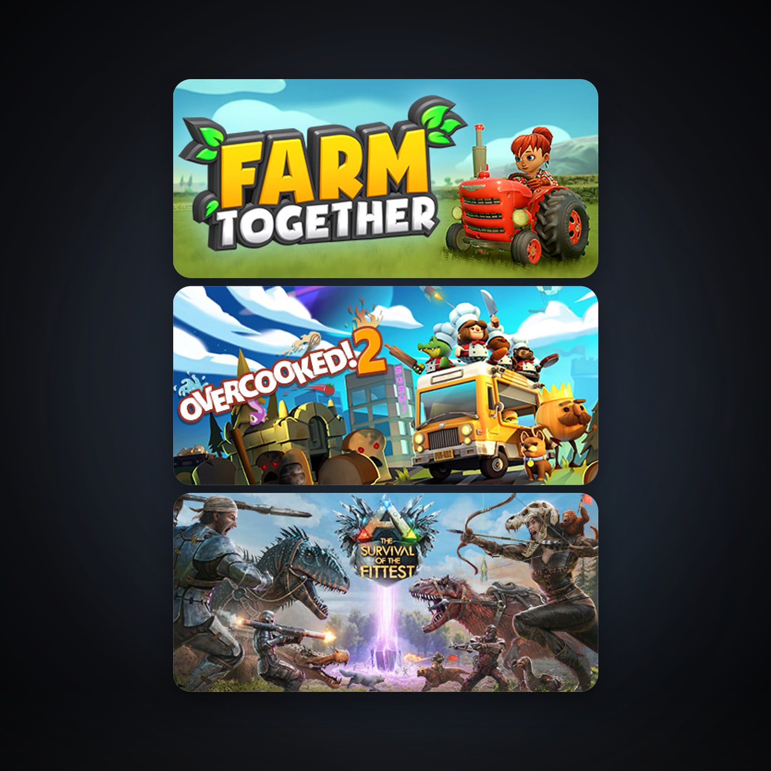 ARK: The Survival Of The Fittest + Farm Together, 5 games, clean — HabibiAccounts