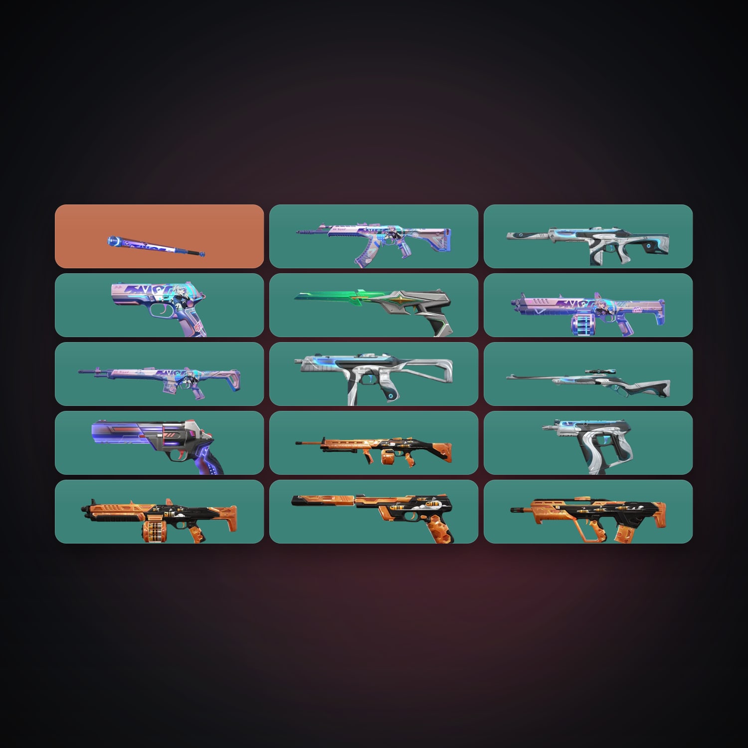LA Gold 1 locker — 1 knives, 15 skins, lvl 87 · 263488811 — HabibiAccounts