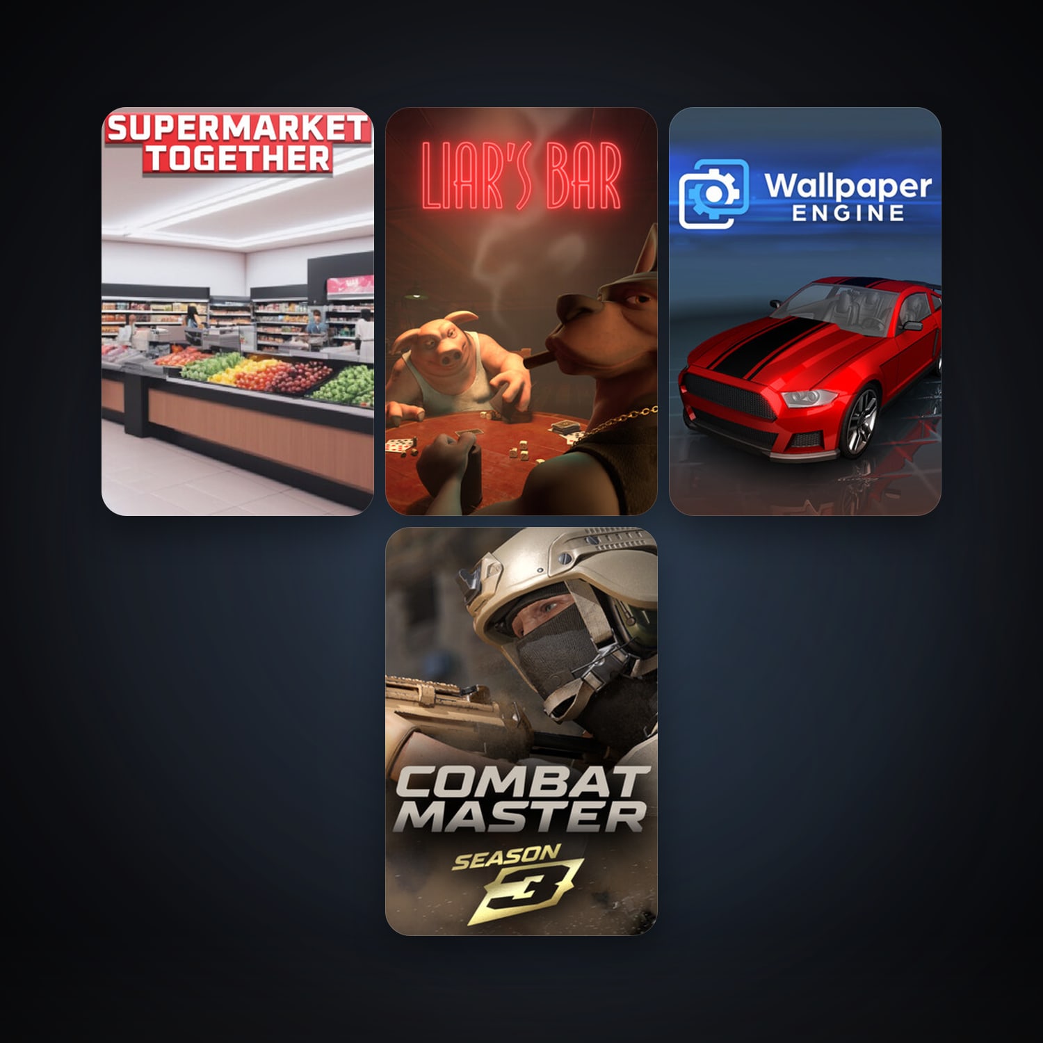Wallpaper Engine + Combat Master: Season 1, 5 games, clean — HabibiAccounts