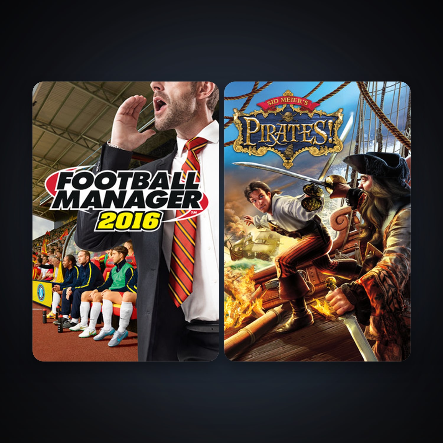 Sid Meier's Pirates! + Football Manager 2016, 8 games, clean — HabibiAccounts