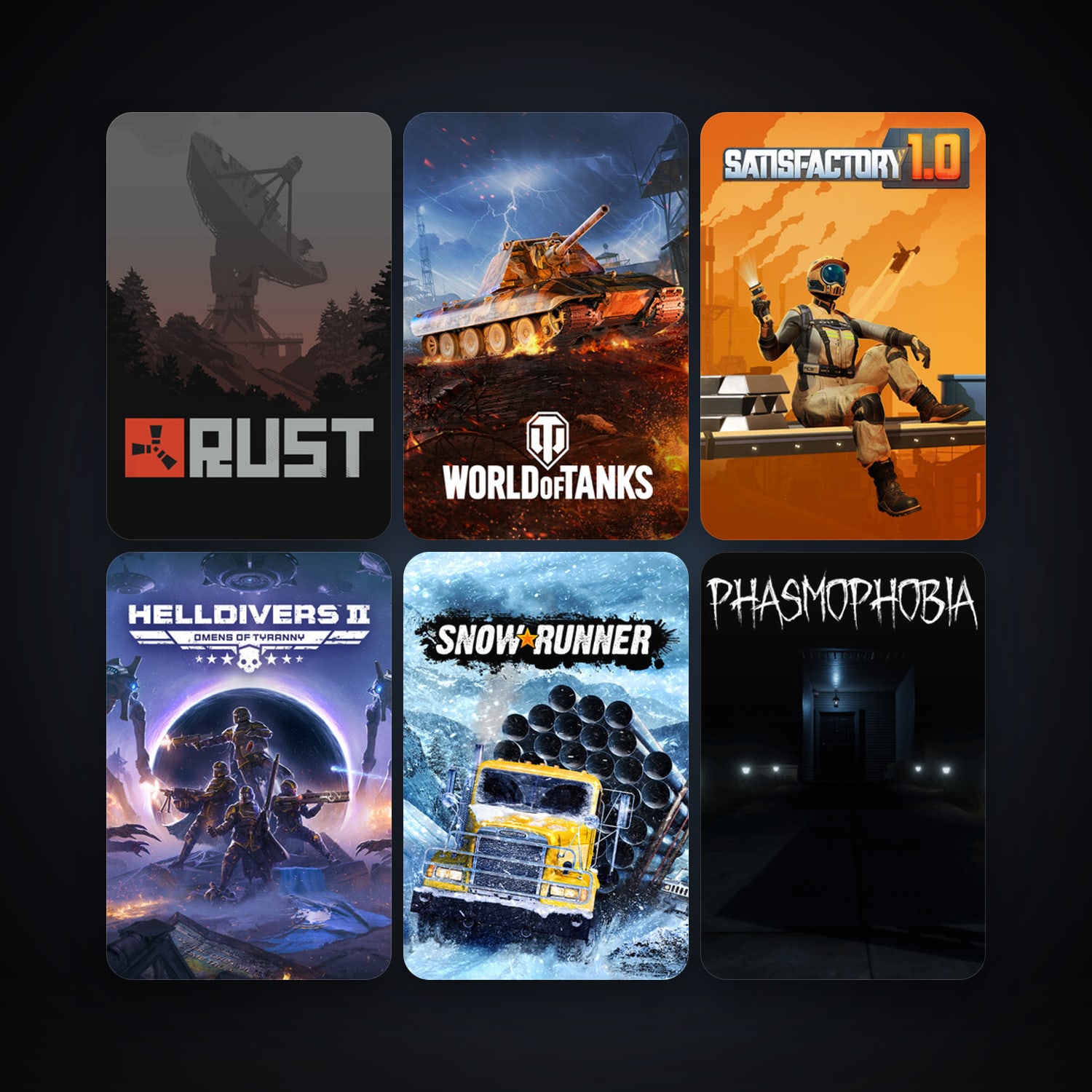 Rust + Satisfactory, 33 games, clean — HabibiAccounts