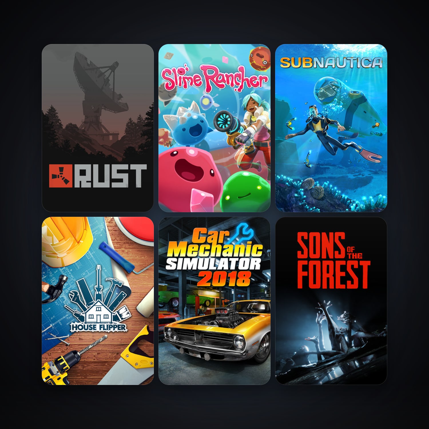 Rust + Subnautica, 13 games, clean — HabibiAccounts
