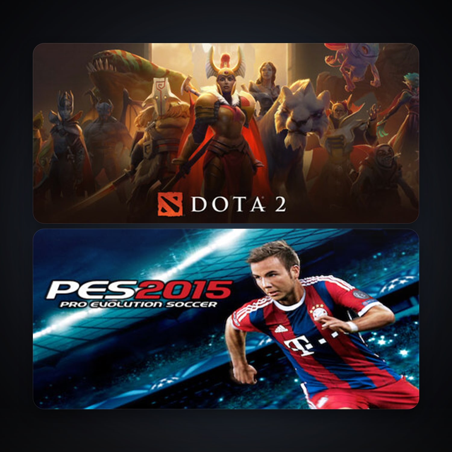 Dota 2 + Pro Evolution Soccer 2015, 9 games, clean — HabibiAccounts