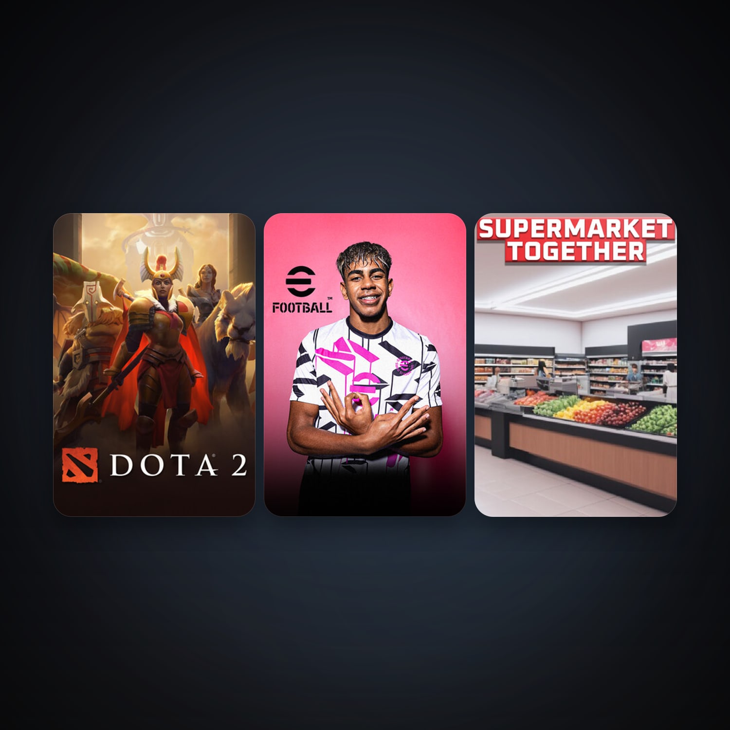 Dota 2 + eFootball 2024, 4 games, clean — HabibiAccounts