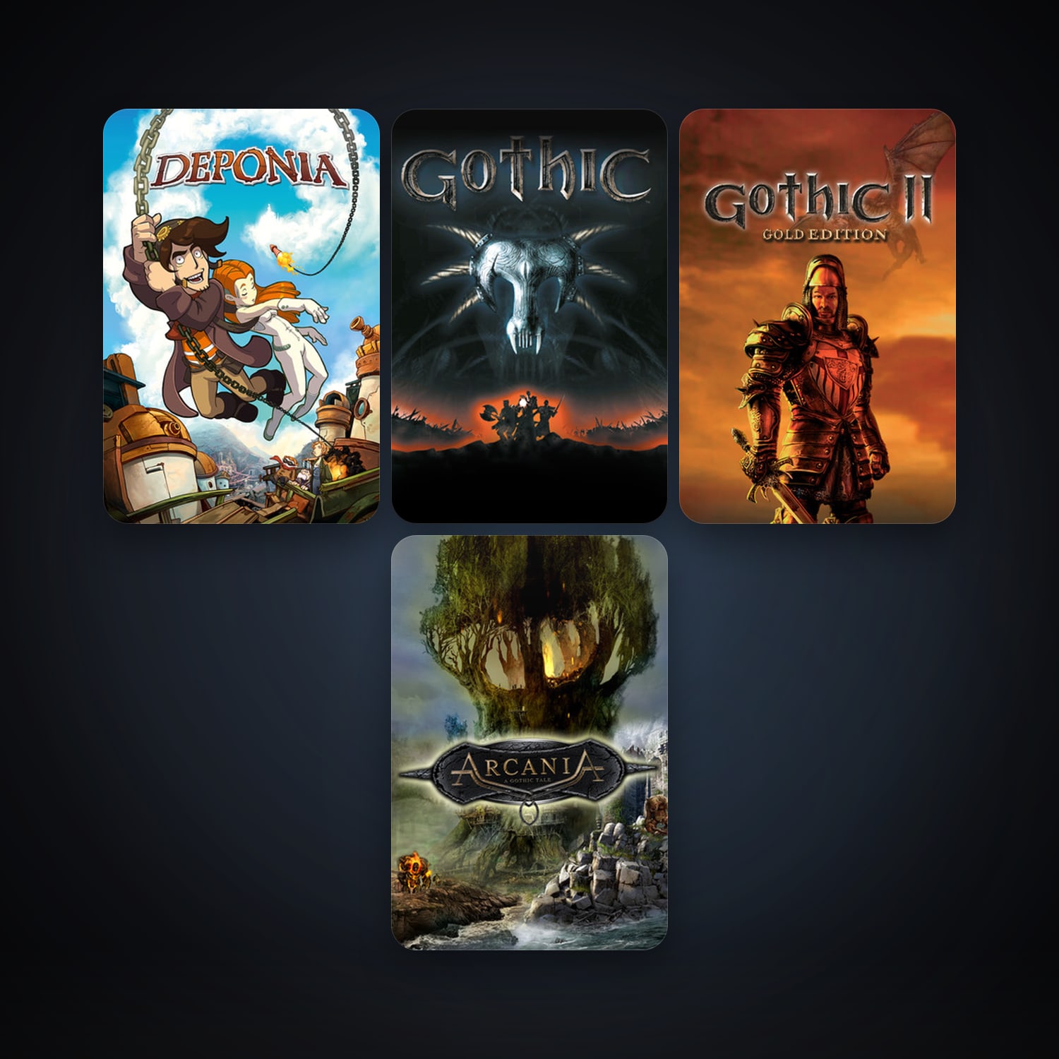 Gothic II: Gold Edition + ArcaniA, 8 games, clean — HabibiAccounts