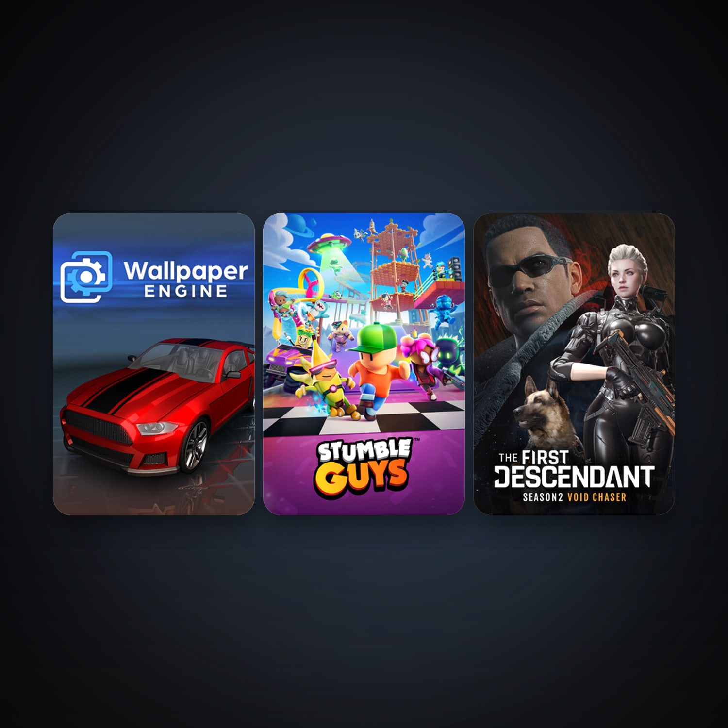 Wallpaper Engine + Stumble Guys, 6 games, clean — HabibiAccounts