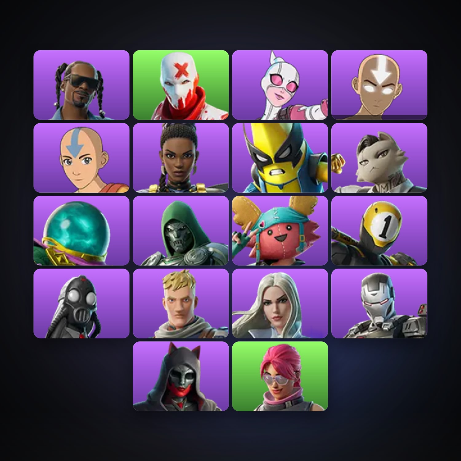 Fortnite account with Snoop Dogg & Gwenpool — 18 skins — lvl 241 — HabibiAccounts
