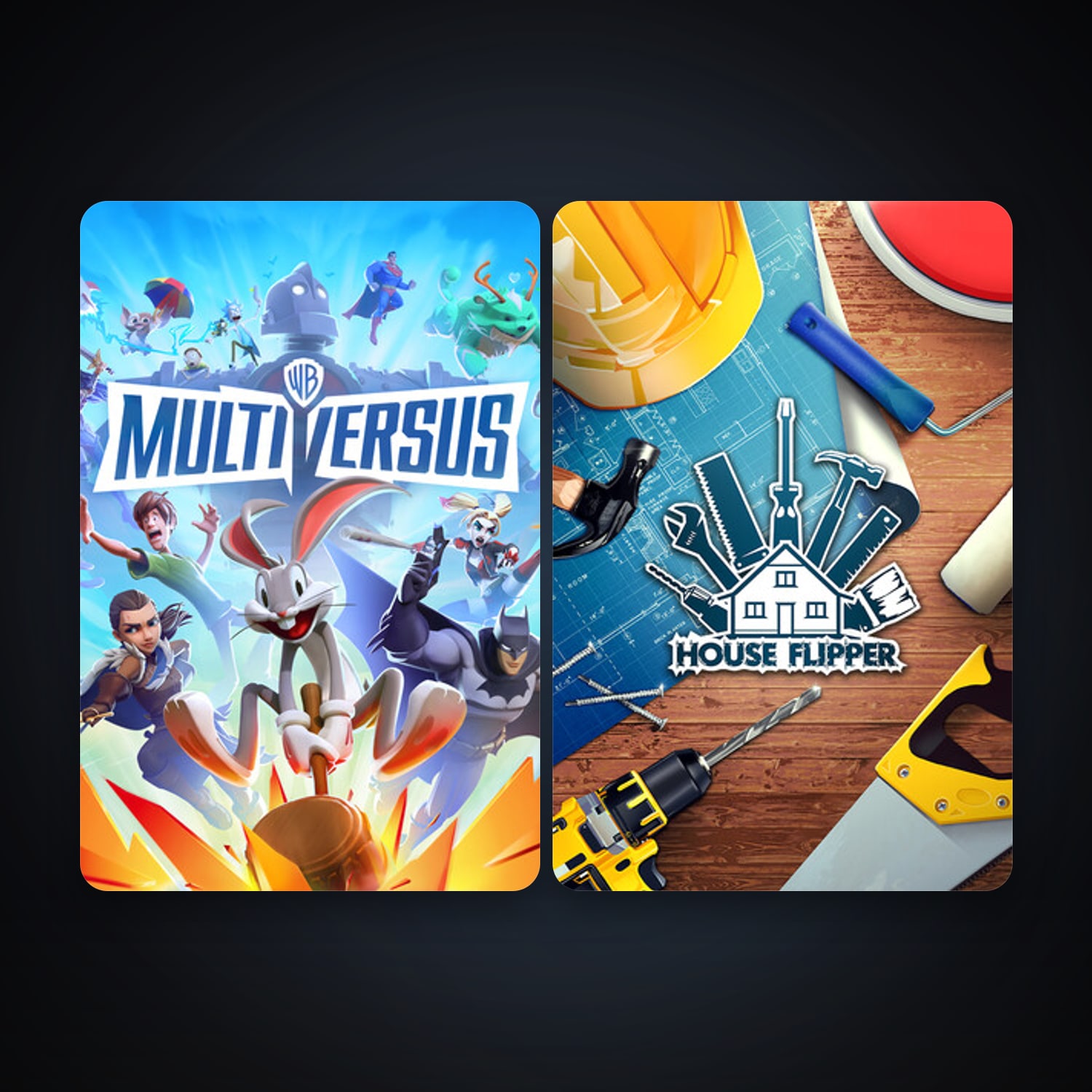 House Flipper + MultiVersus, 11 games, clean — HabibiAccounts