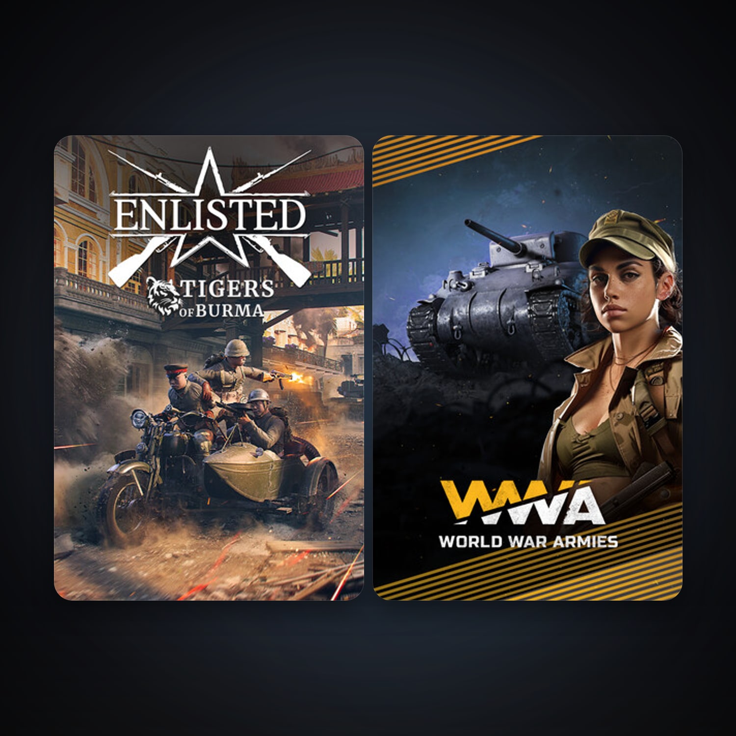 Enlisted + World War Armies, 5 games, clean — HabibiAccounts