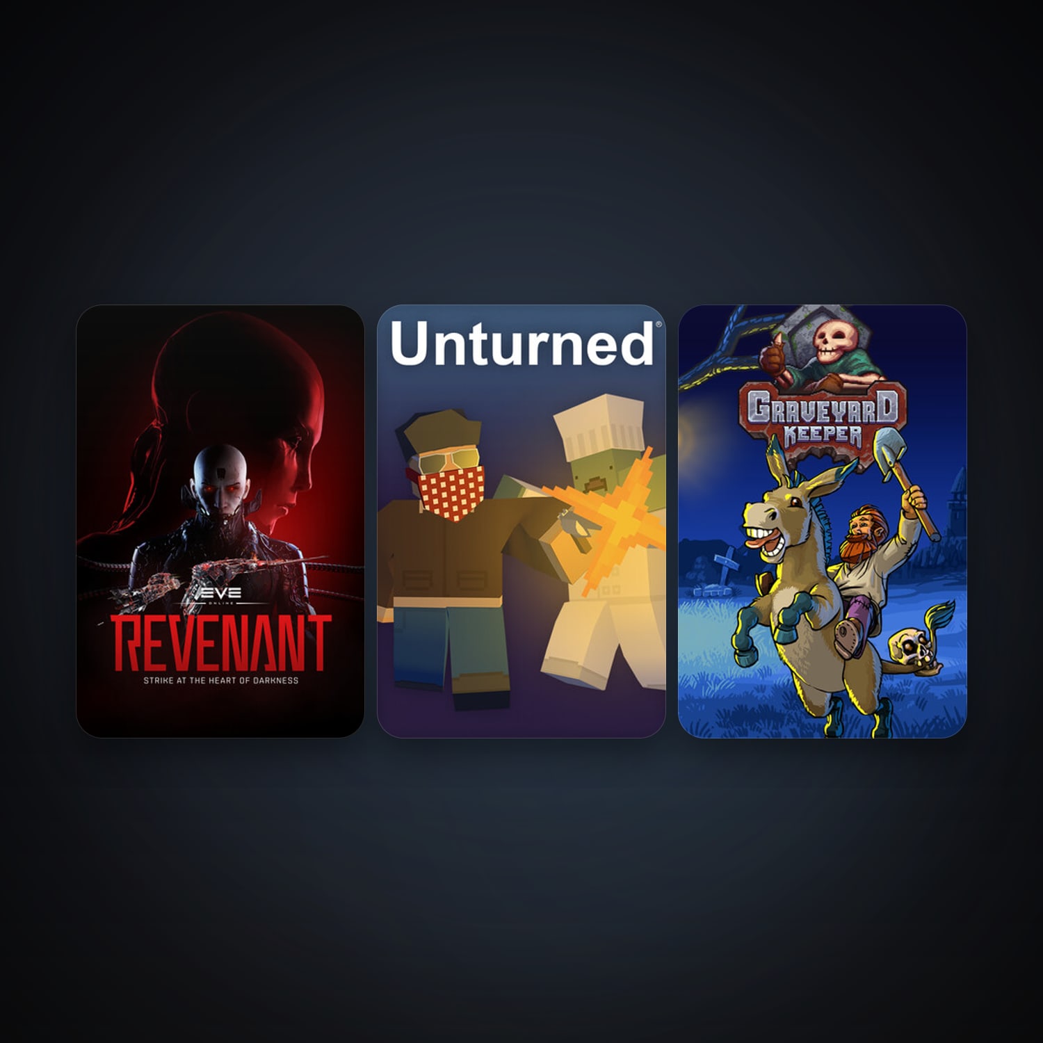 EVE Online + Unturned, 4 games, clean — HabibiAccounts