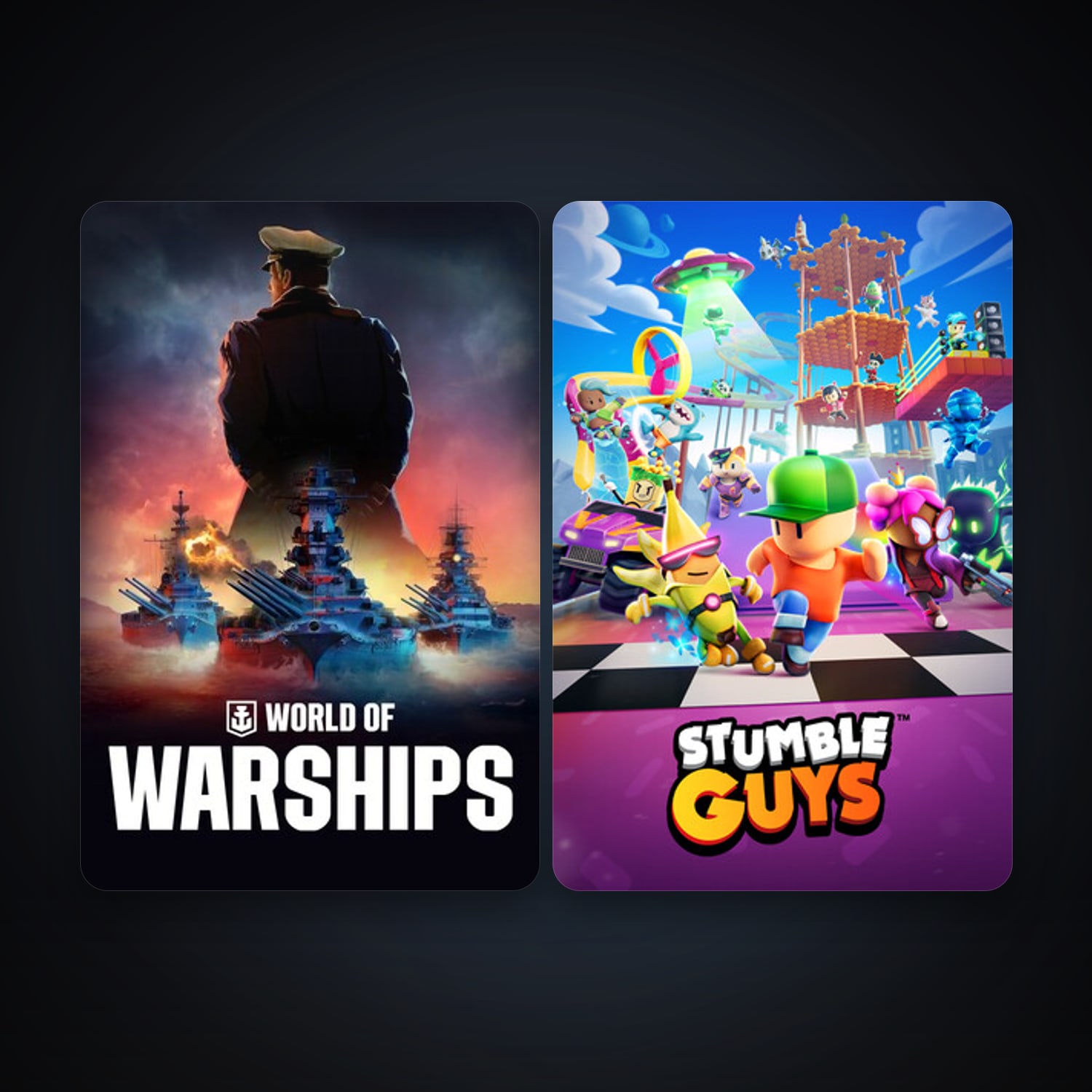 World of Warships + Stumble Guys, 4 games, clean — HabibiAccounts