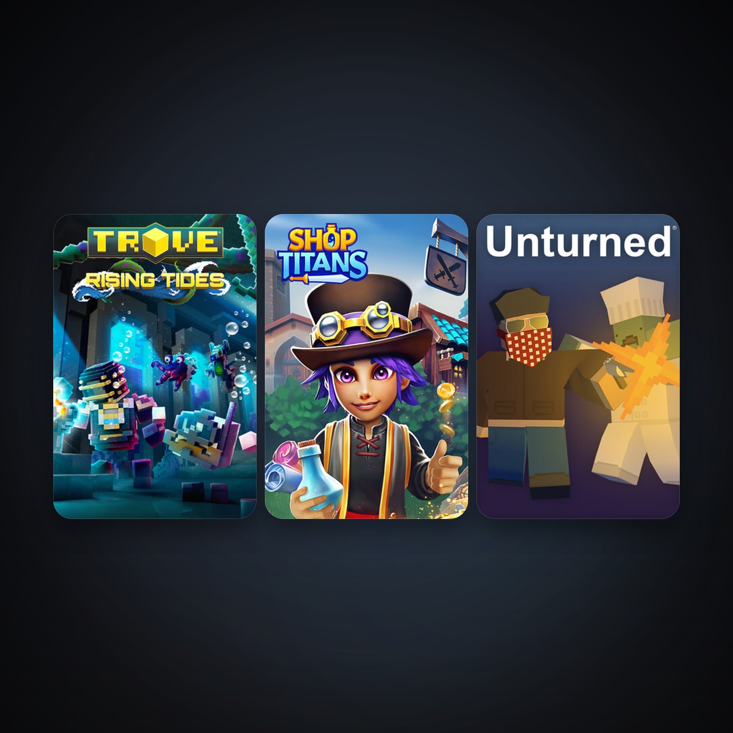 Trove + Unturned, 3 games, clean — HabibiAccounts