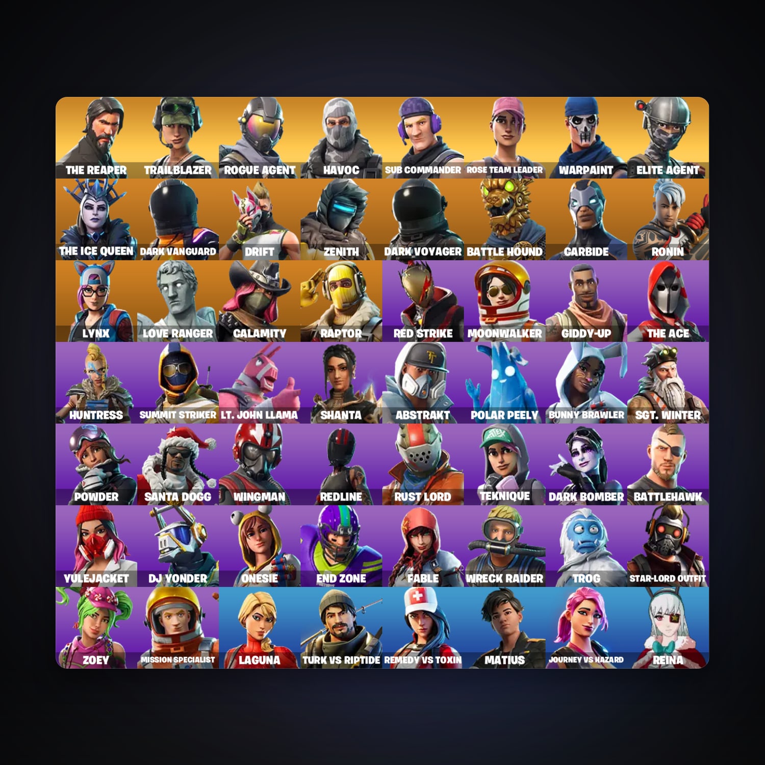Fortnite account with Carbide & Drift — 58 skins — 50 V-Bucks — lvl 706 — HabibiAccounts