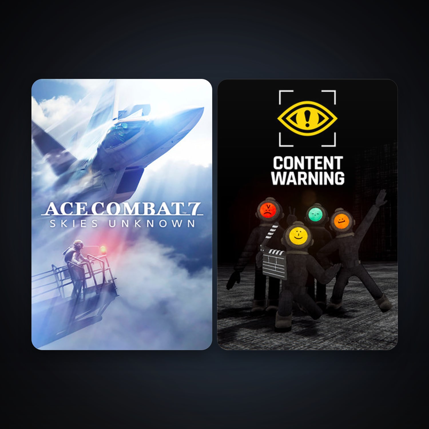 ACE COMBAT 7: SKIES UNKNOWN + Content Warning, 3 games, clean — HabibiAccounts