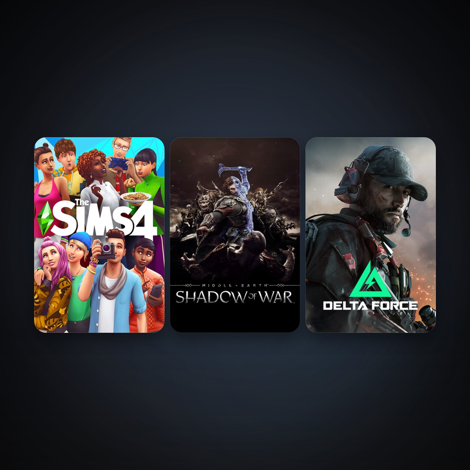 Middle-earth: Shadow of War + The Sims 4, 3 games, clean — HabibiAccounts