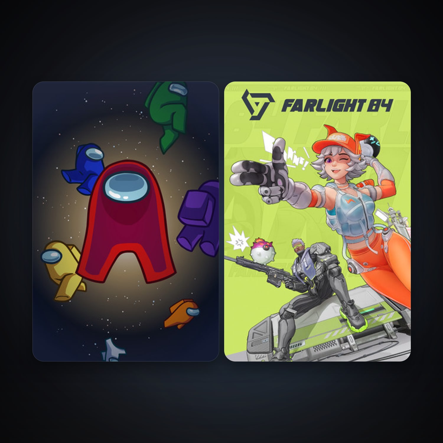 Among Us + Farlight 84, 9 games, clean — HabibiAccounts