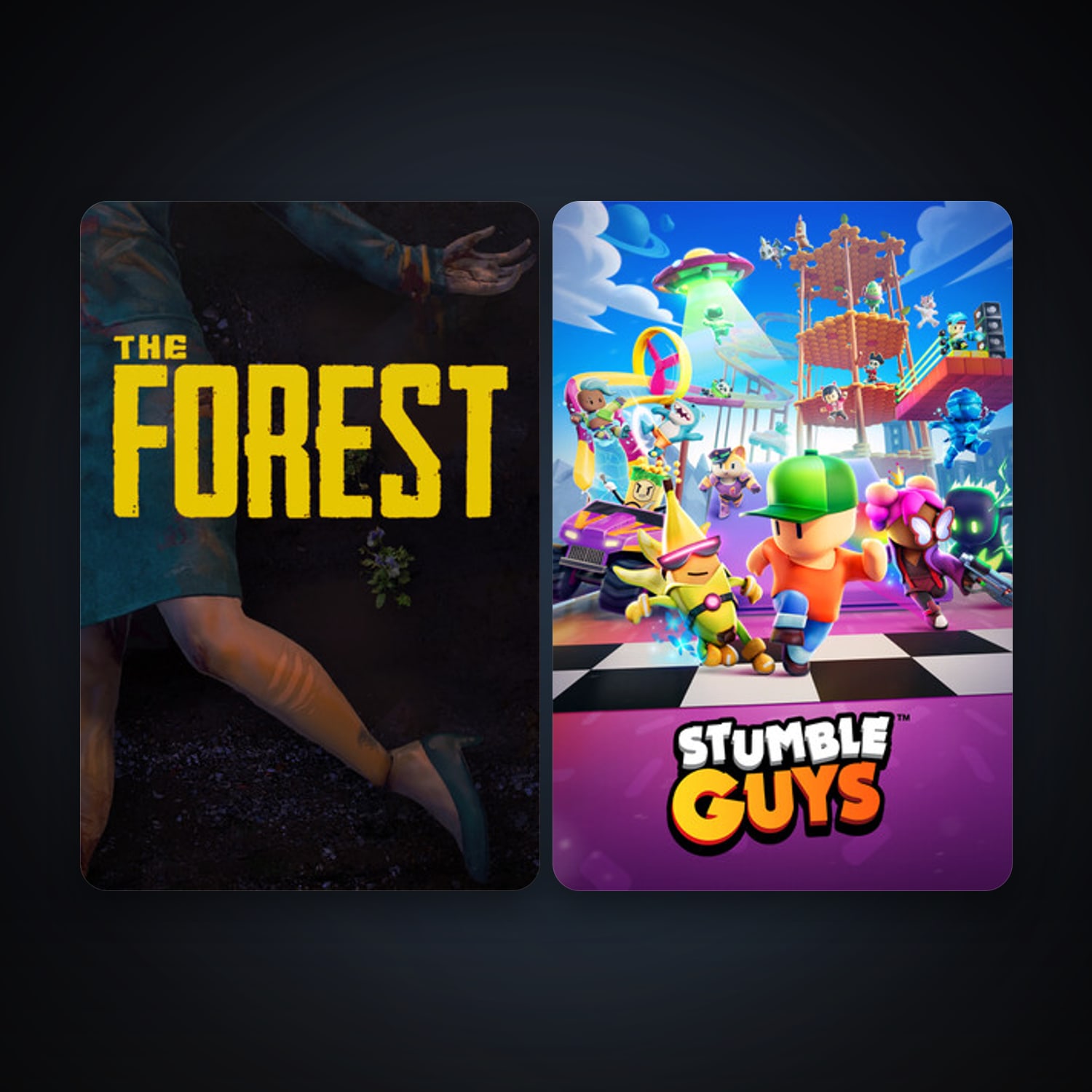 The Forest + Stumble Guys, 2 games, clean — HabibiAccounts