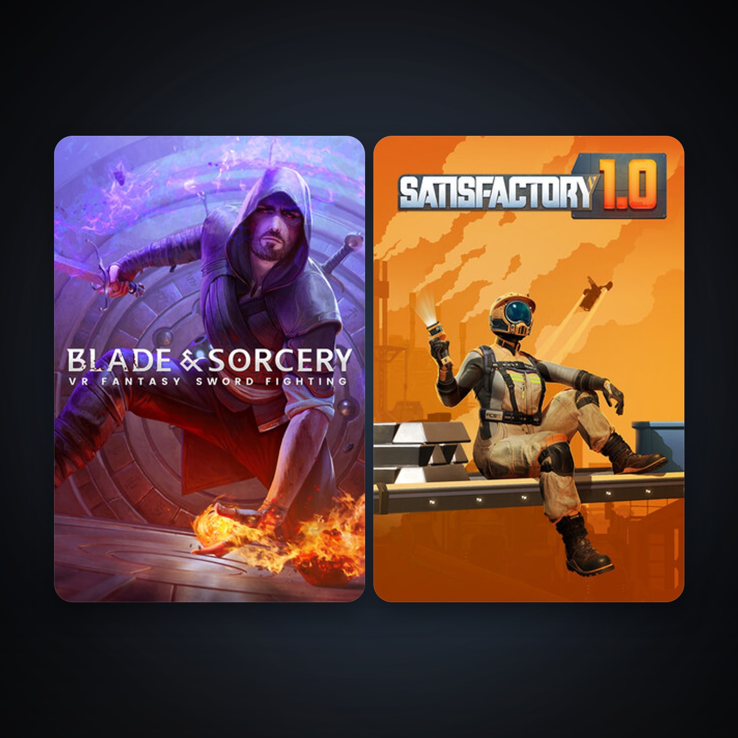 Satisfactory + Blade and Sorcery, 8 games, clean — HabibiAccounts