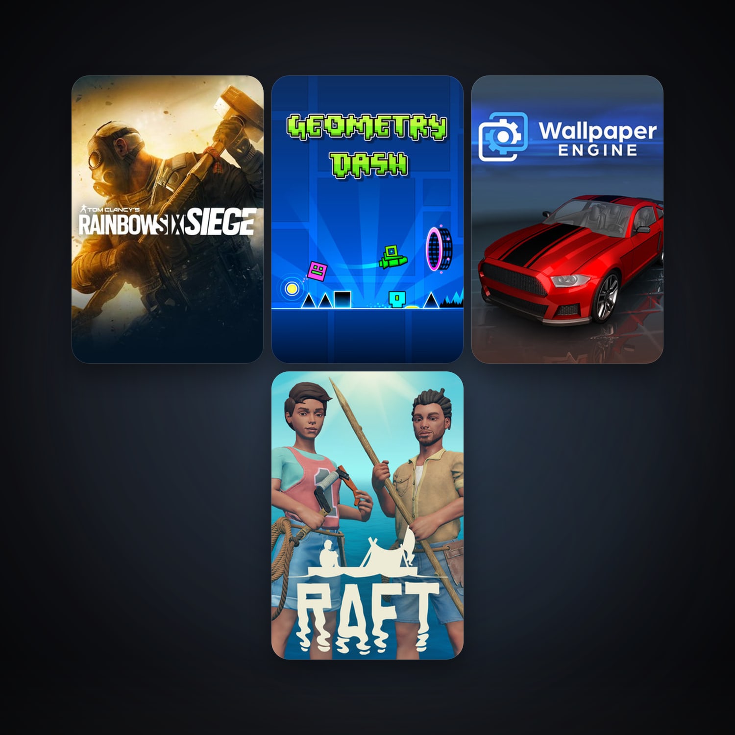 Geometry Dash + Tom Clancy's Rainbow Six Siege, 7 games, clean — HabibiAccounts