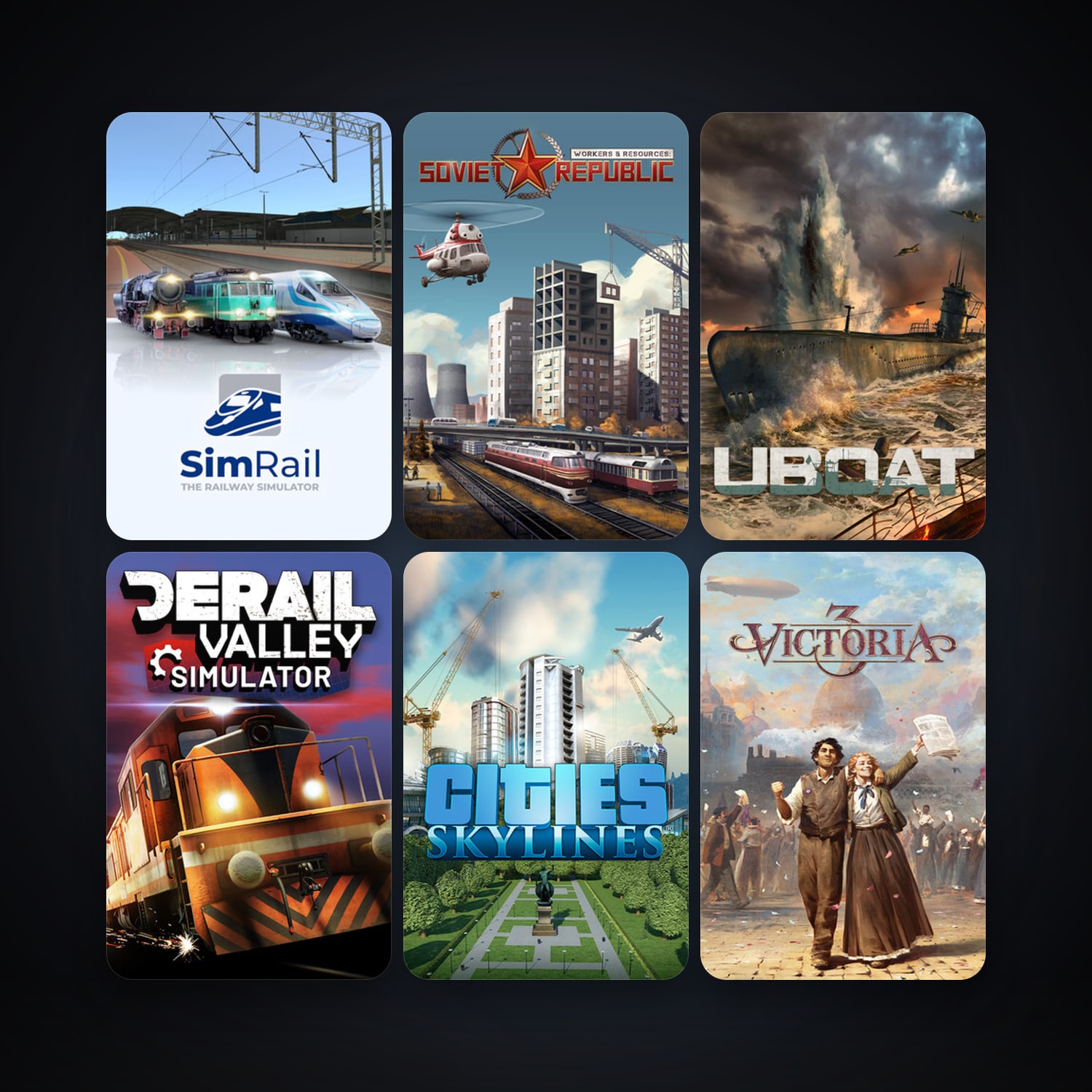 Cities: Skylines + UBOAT, 61 games, clean — HabibiAccounts