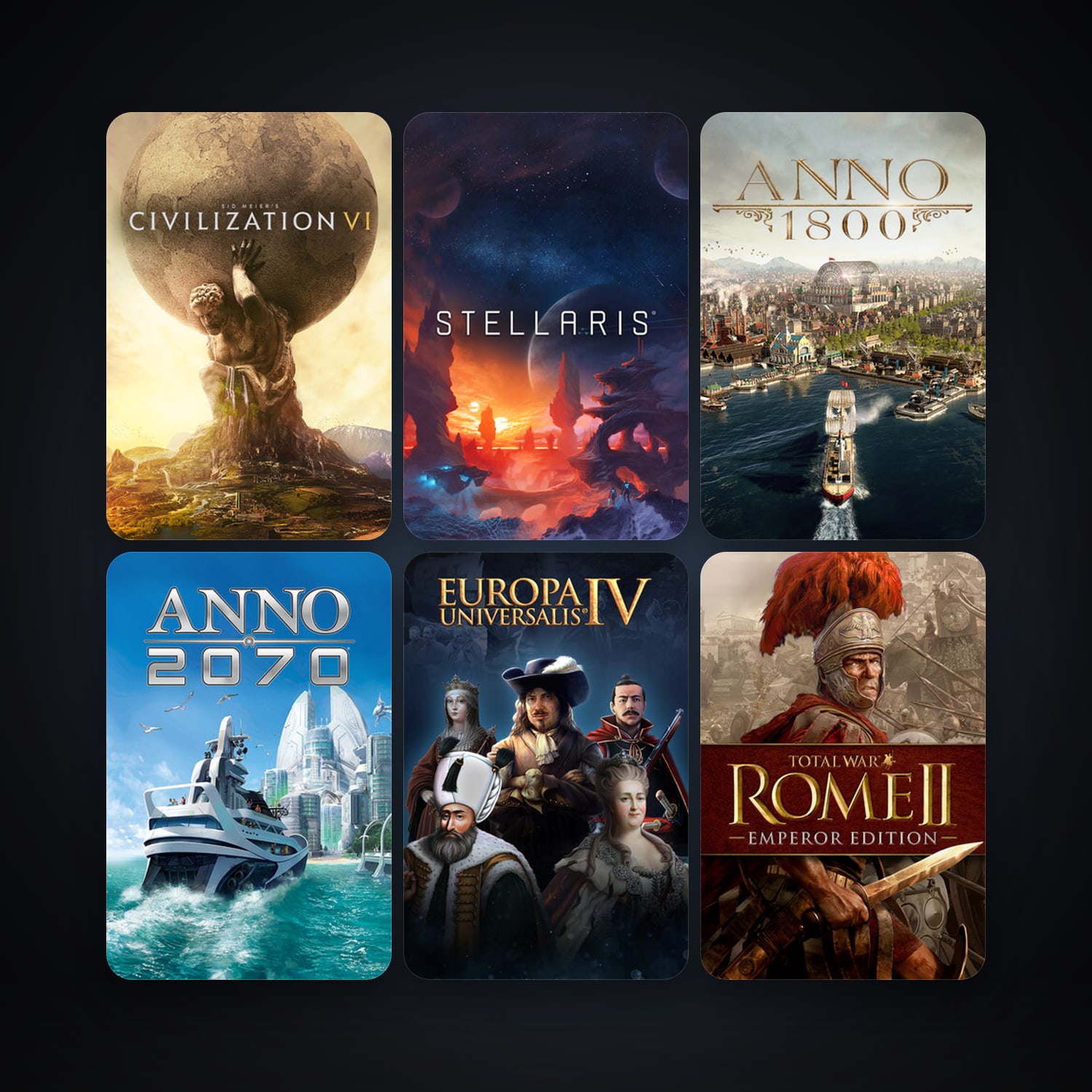 Anno 2070 + Total War: ROME II - Emperor Edition, 14 games, clean — HabibiAccounts